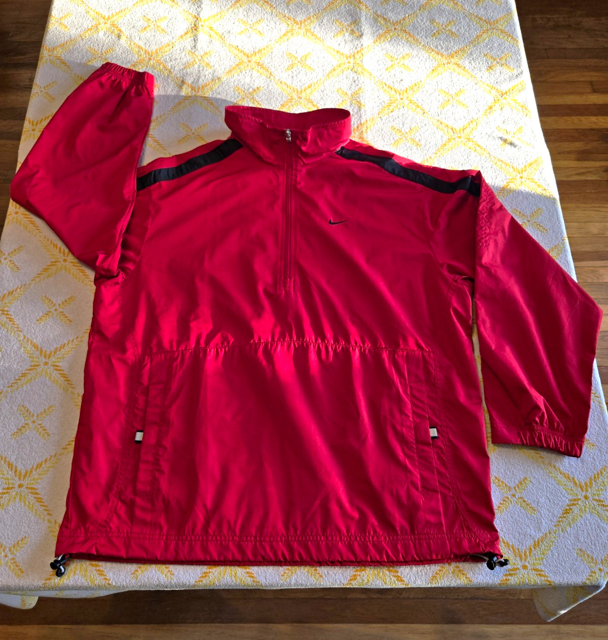 VINTAGE 90’s NIKE Men’s Half-Zip Windbreaker Jacket Vented Y2K Red/Black Large