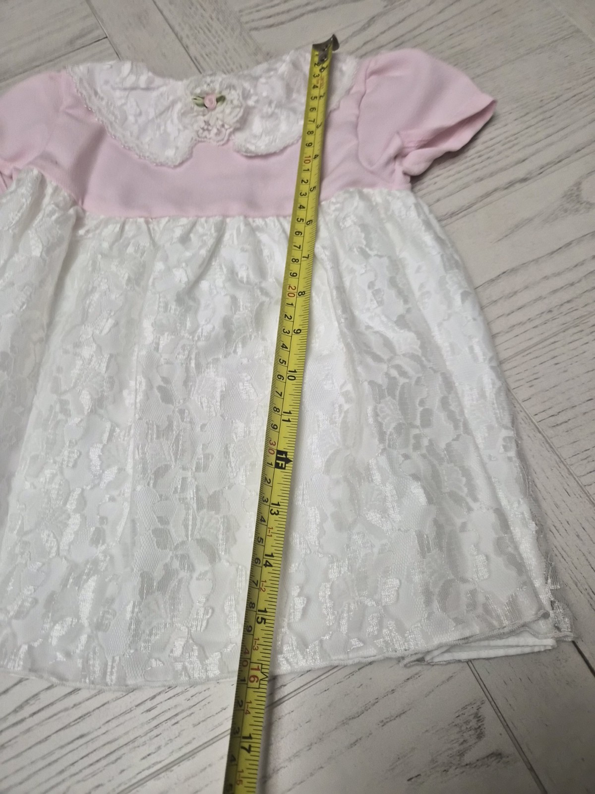 Vintage 3 pcs Baby Girl Dress Outfit Rose Cottage Size 12m Pink