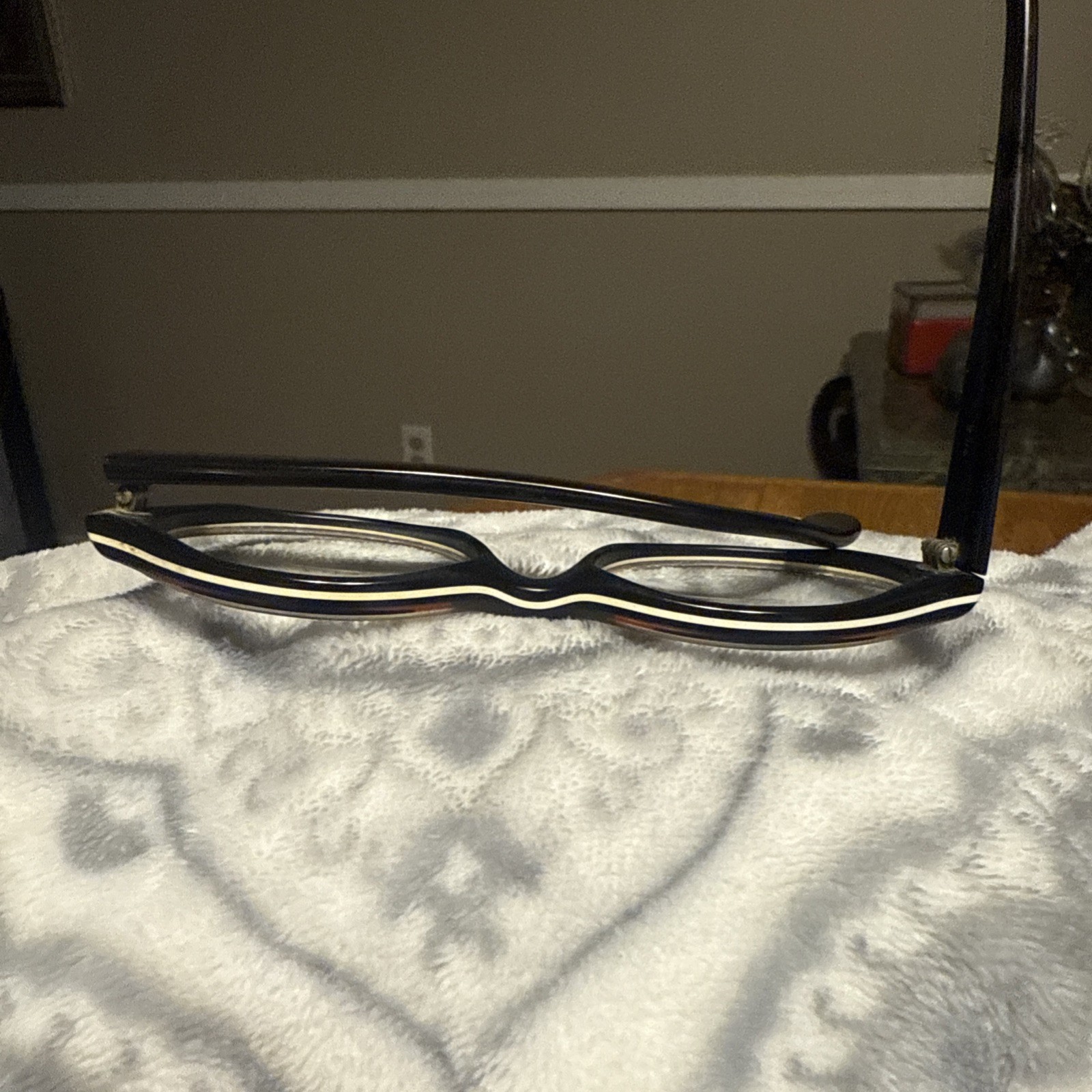 Vintage TURA Made In Italy Designer Striped Eyeglasses Multicolor 5 1/2 125mm