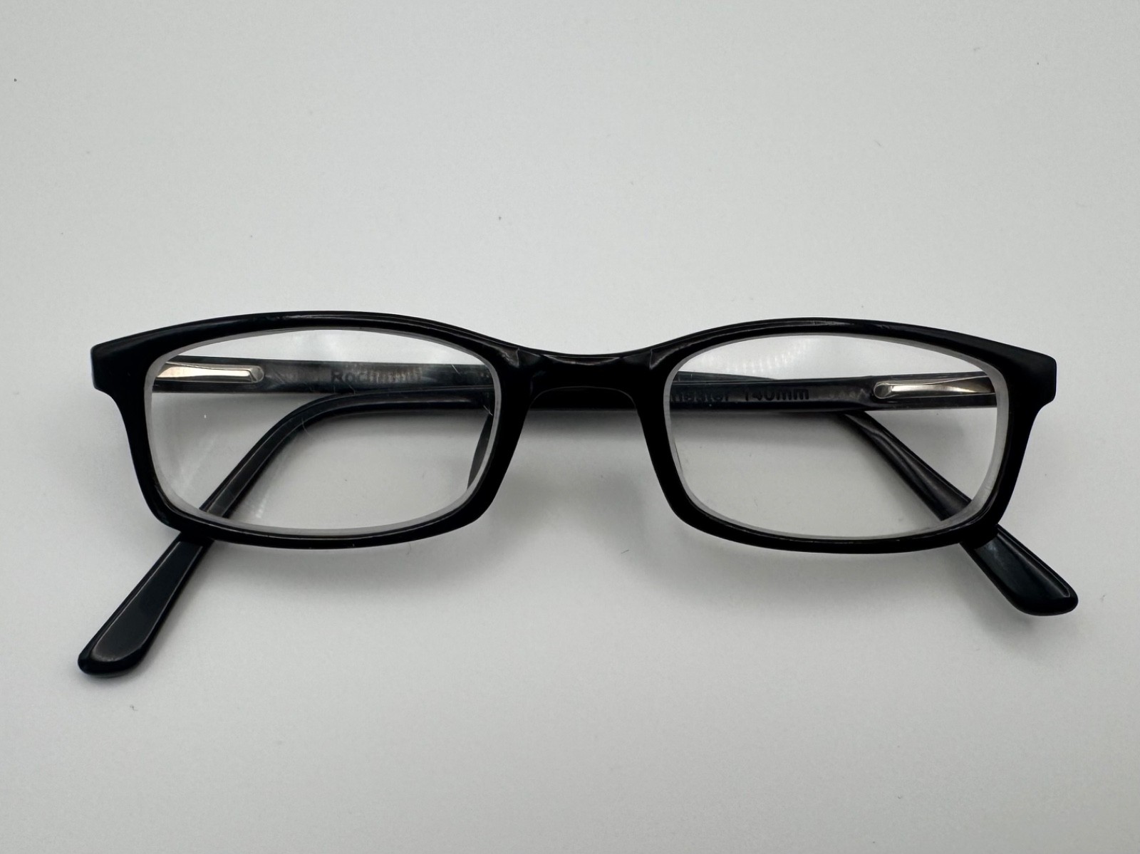 Vintage Rochester Optical R-5A Black Rectangle Eyeglass Frames 140mm USA