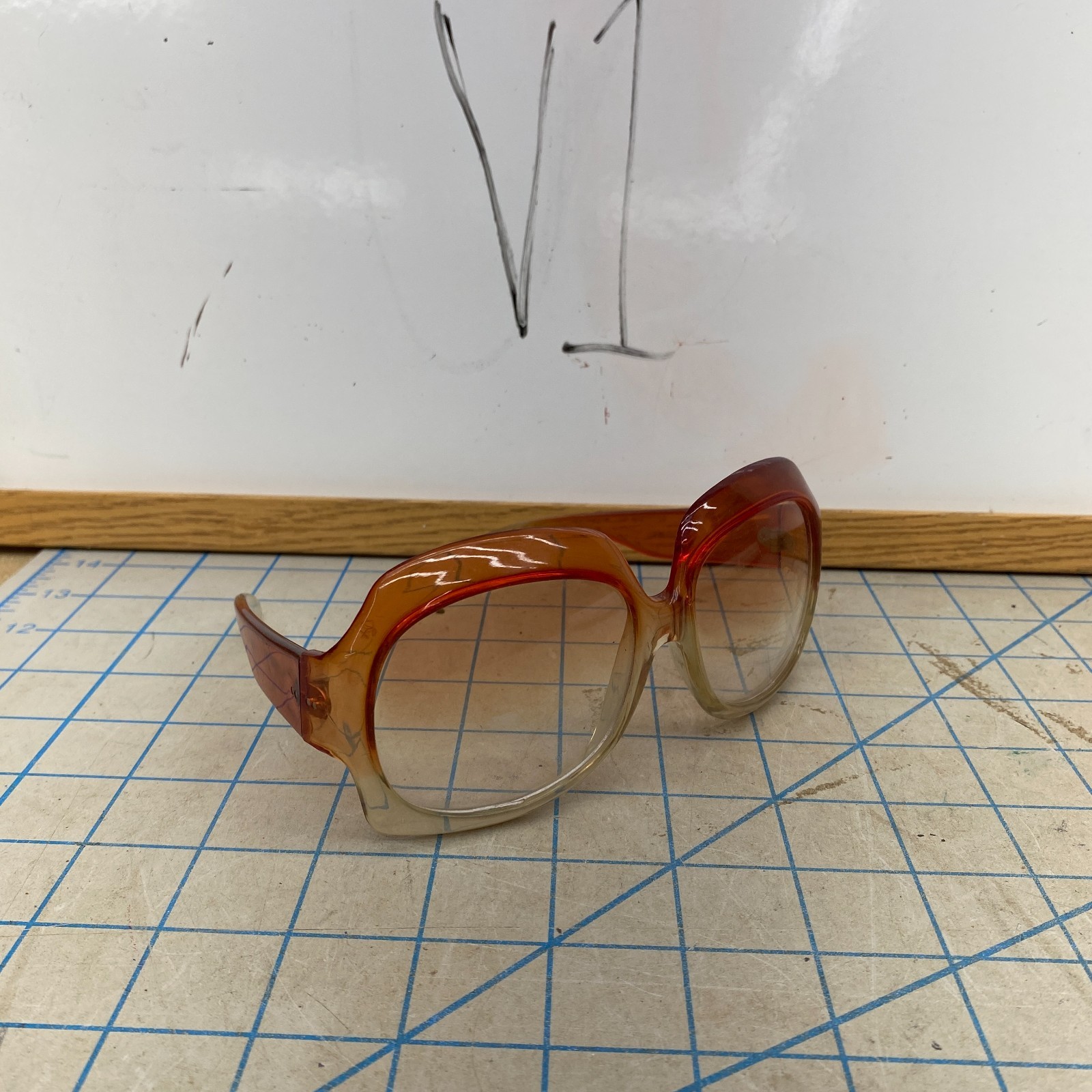 VTG 60s? Eyglasses Frames Oversized Prescription RX Unknown Brand Groovy