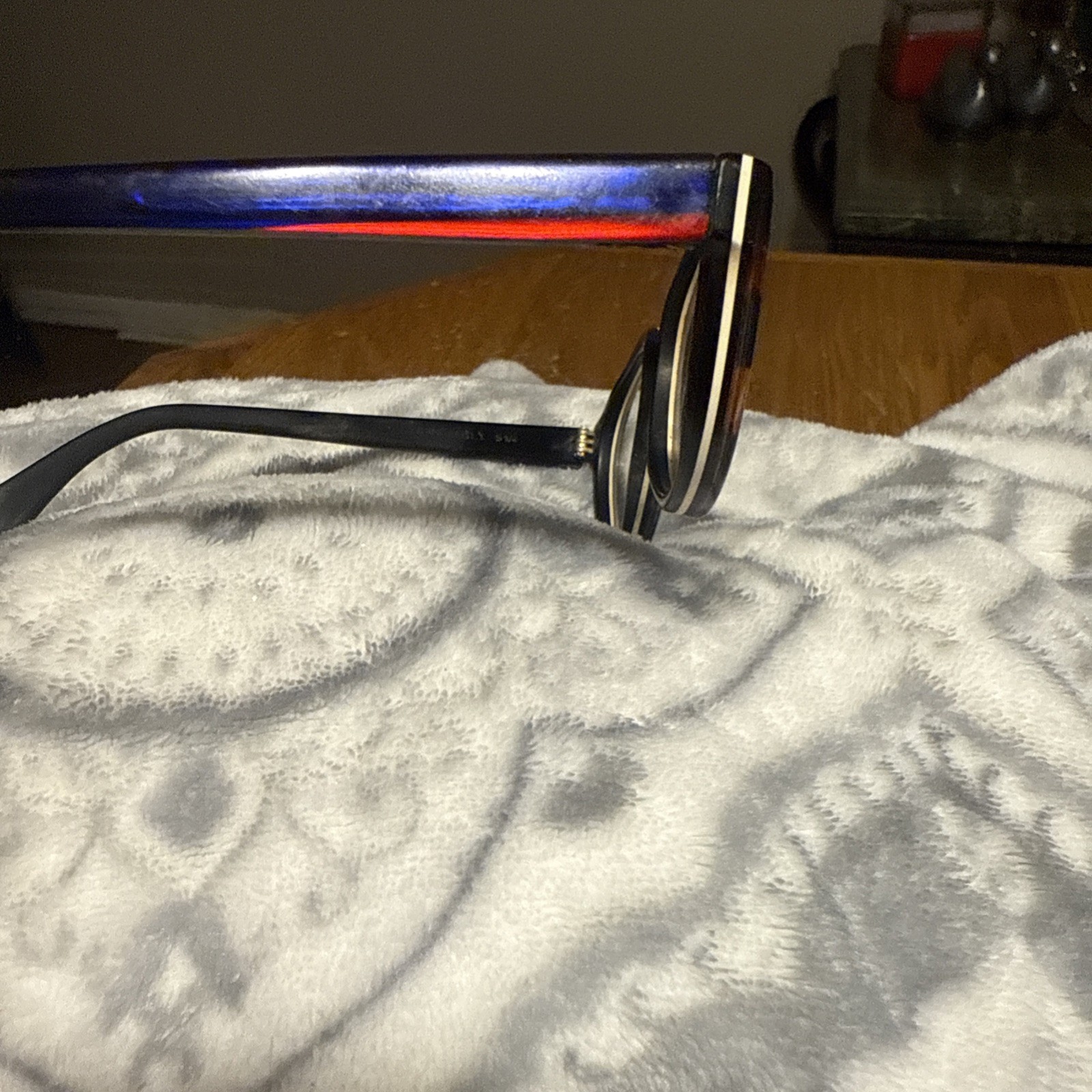 Vintage TURA Made In Italy Designer Striped Eyeglasses Multicolor 5 1/2 125mm
