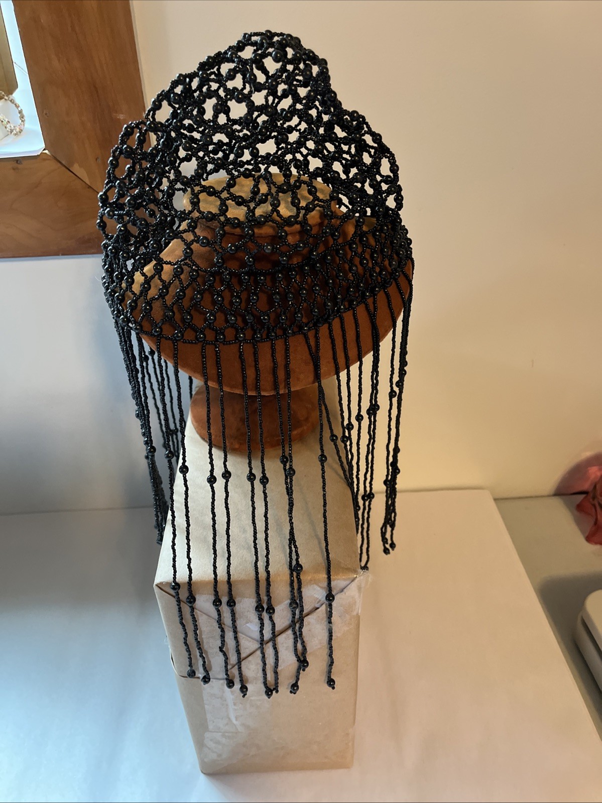 Hat Beaded Flapper Rare VTG Antique Art Deco 1920S Fringed Skull Cap Cloche