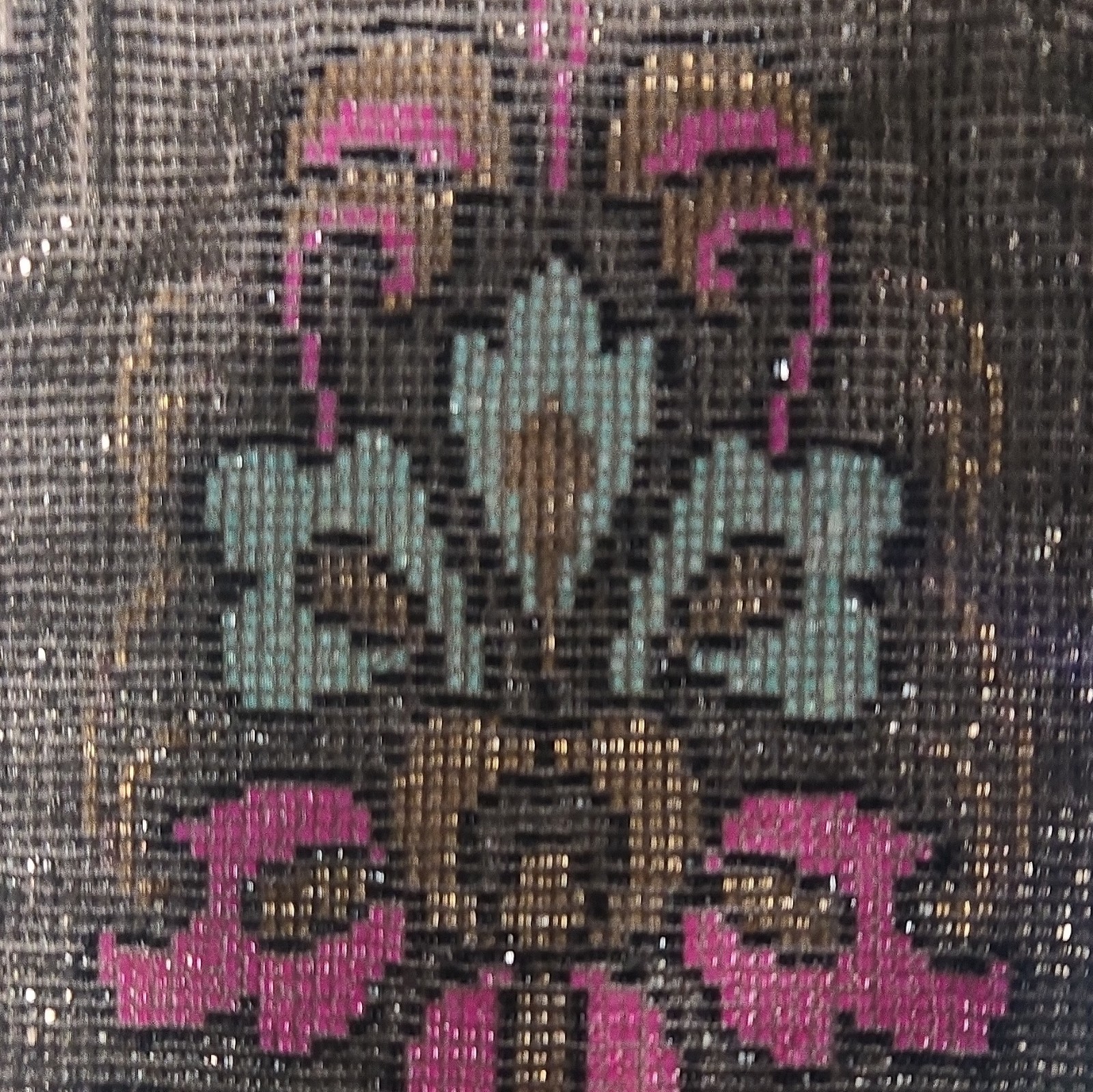 ​Antique German Beaded Purse Floral Micro Bead Handbag with Fringe – Vintage