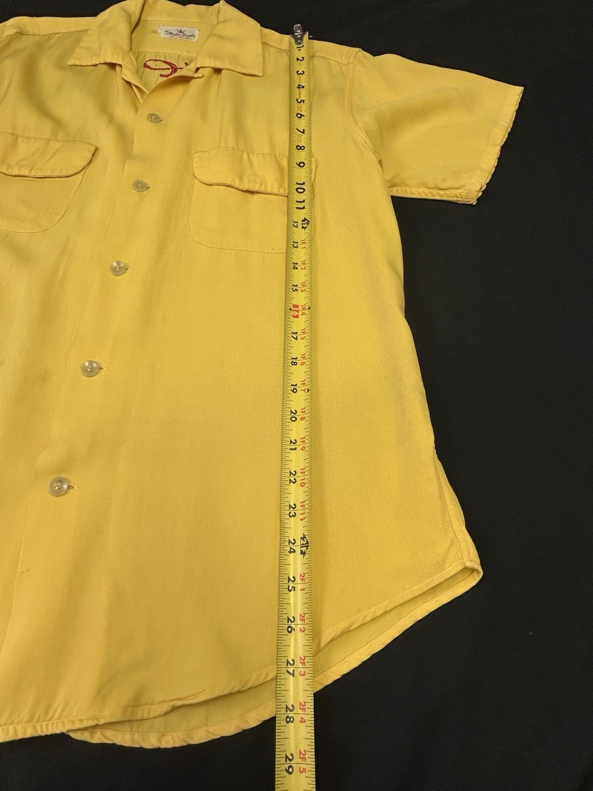 Vintage Master Bowler Rayon Chainstitched Bowling Shirt Rock Springs Mens 44″ CH