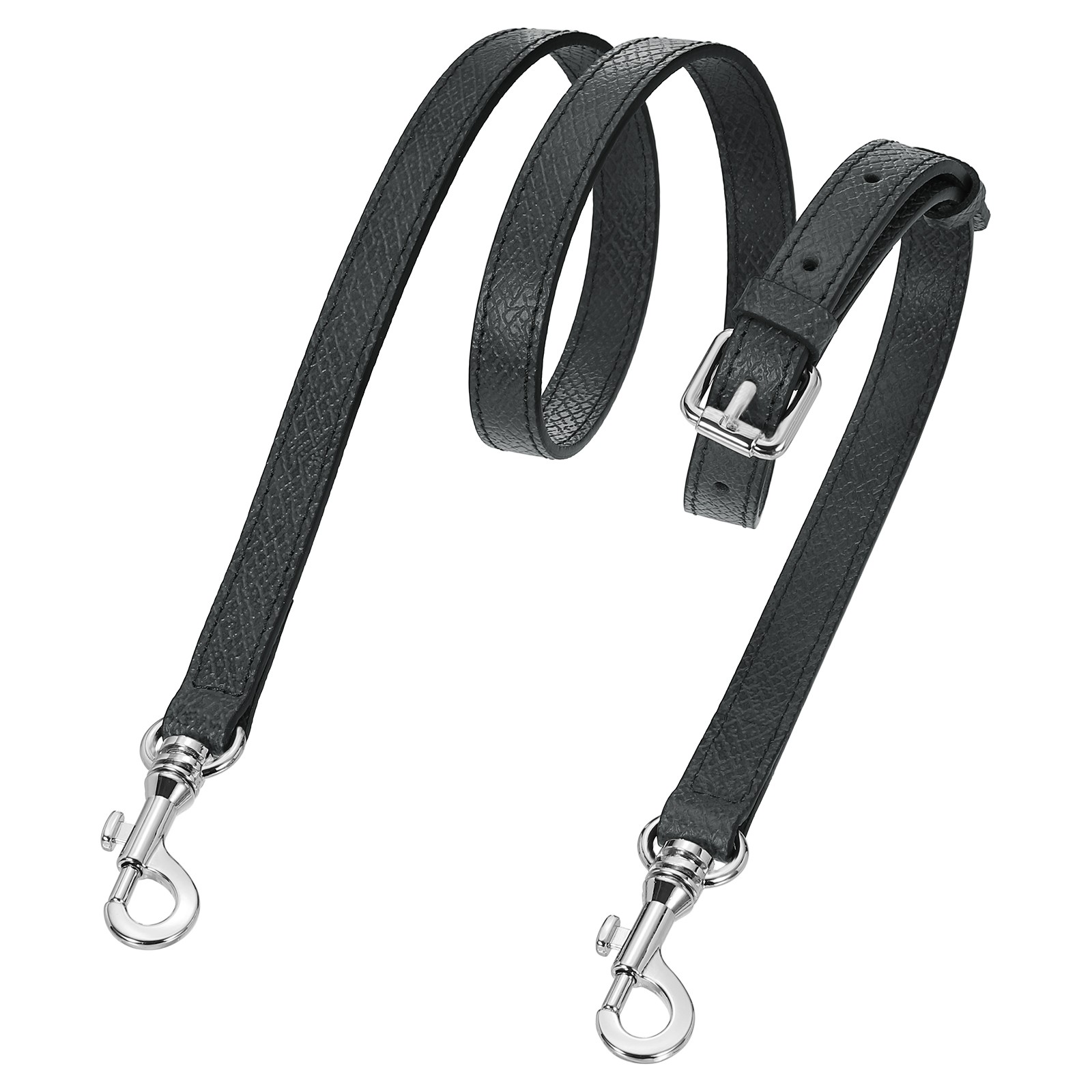 95-115cm graphite grey bag strap, silver buckle