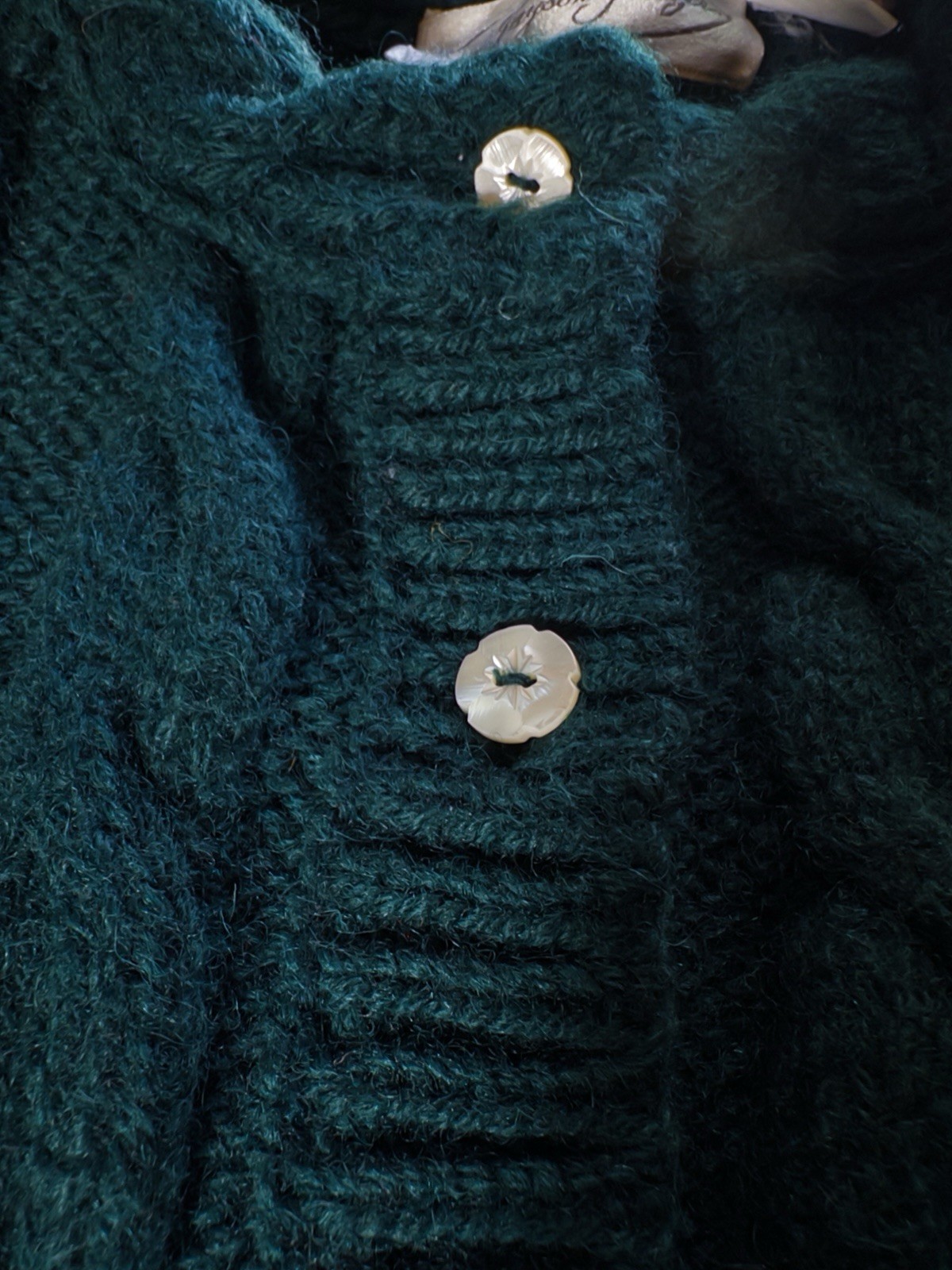Vintage Jayson Younger Bottle Green 100% Shetland Wool Cardigan Sweater L