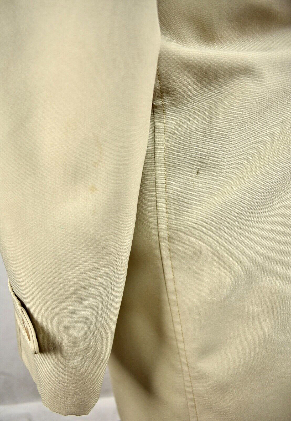 1970’s Gleneagles Solid Light Tan Polyester Four Button Trench Coat Size: 42L