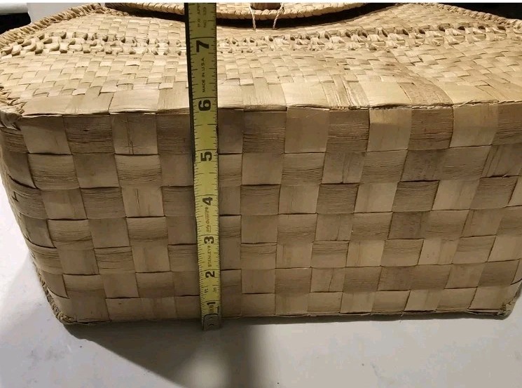Genuine Lauhala Purse Hand Woven In Hawaii – 12″Drop x 9″ T x 15″ W x 6″D L@@@k!