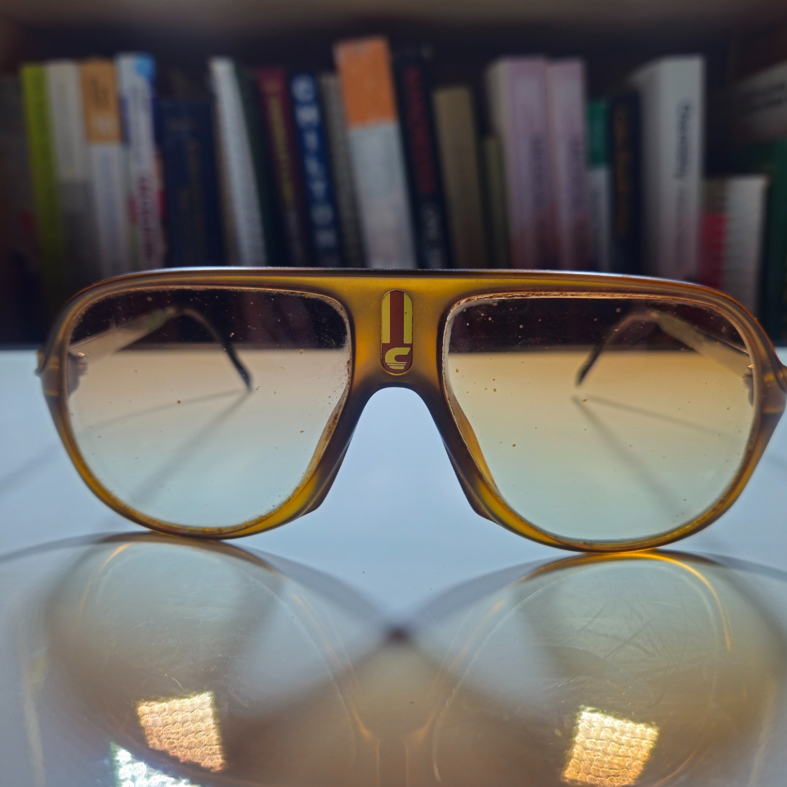 CARRERA 5547 10 Aviator Sunglasses VINTAGE 70s-80s AUSTRIA Chocolate Amber