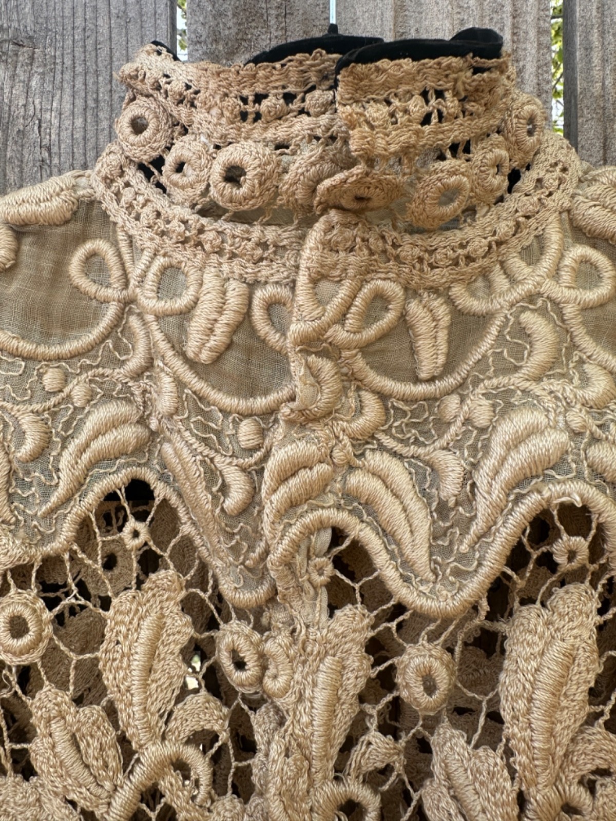 Edwardian Hand Made Irish Crochet Lace and Velvet Blouse Bodice Rare Antique