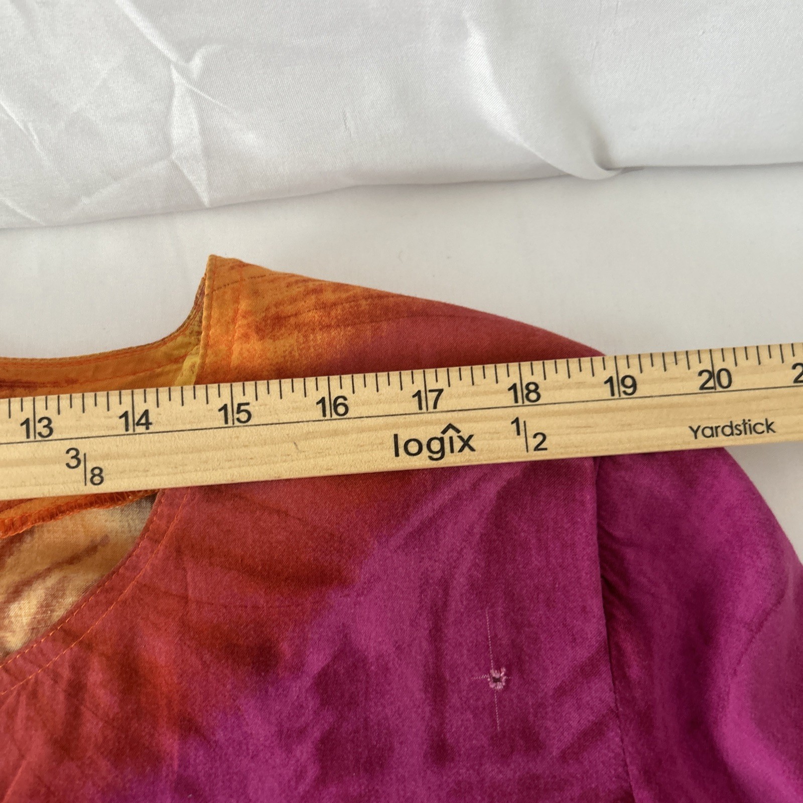 1980’s Homemade Psychedelic Sunburst Caftan Hippie Tye-dye Maxi Dress S-22-24W