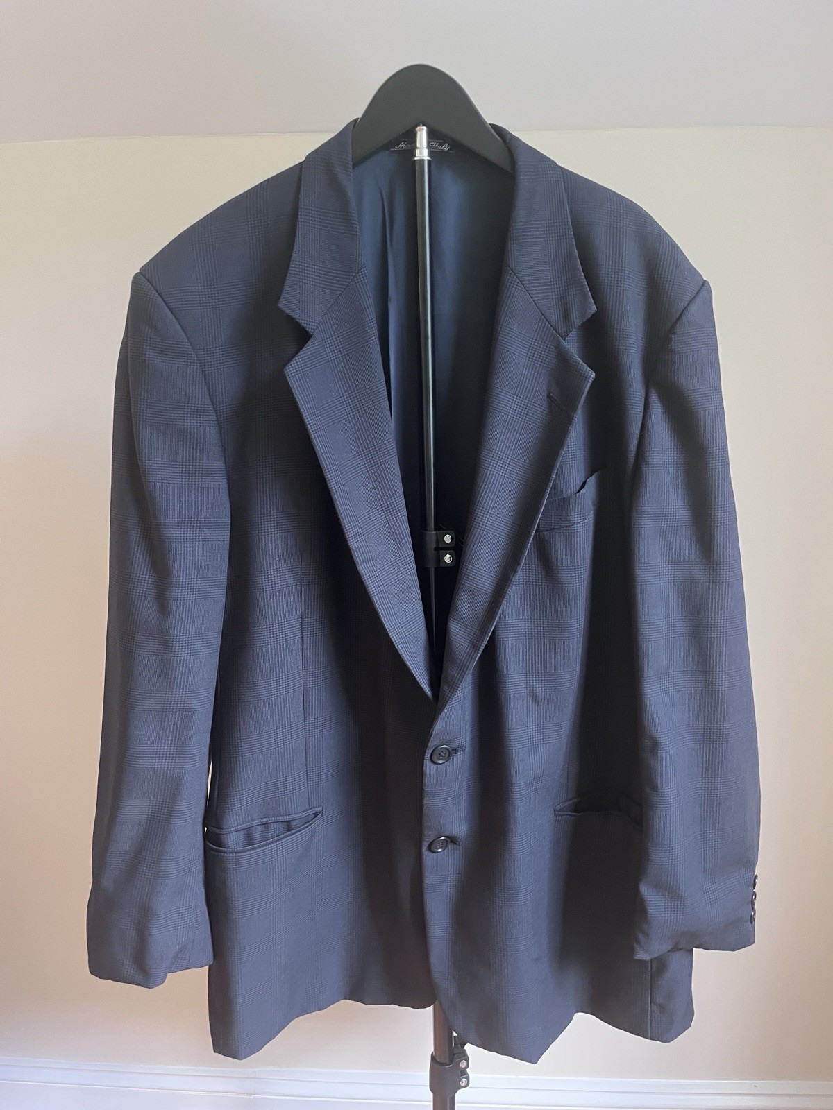 Vintage Valentino Uomo Old Money Blazer Sport Coat 42R Gray Plaid Wool Italy