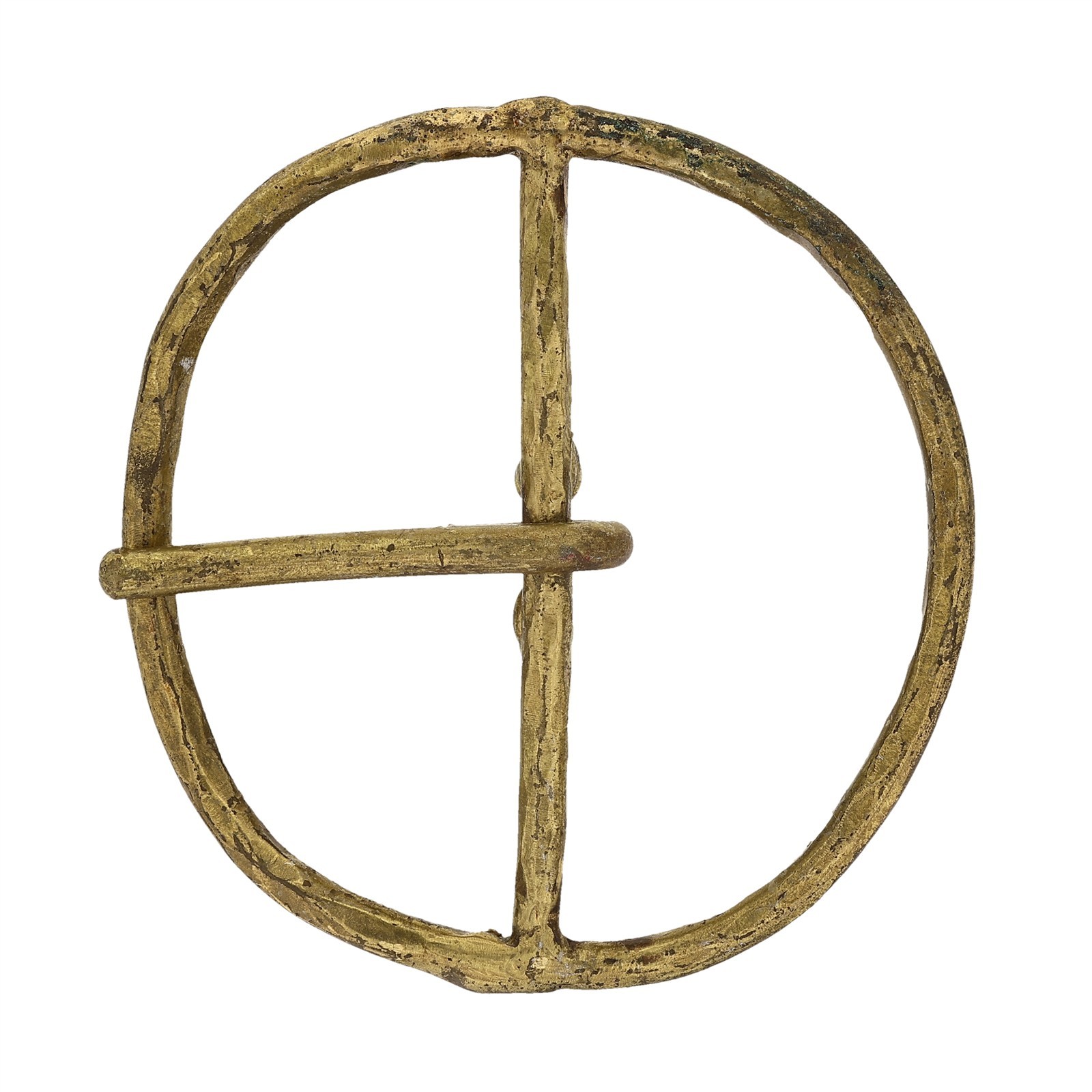 2.4″ Brass Brutalist Handmade Hippie 70s Vtg Belt Buckle Pirate Medieval Cosplay