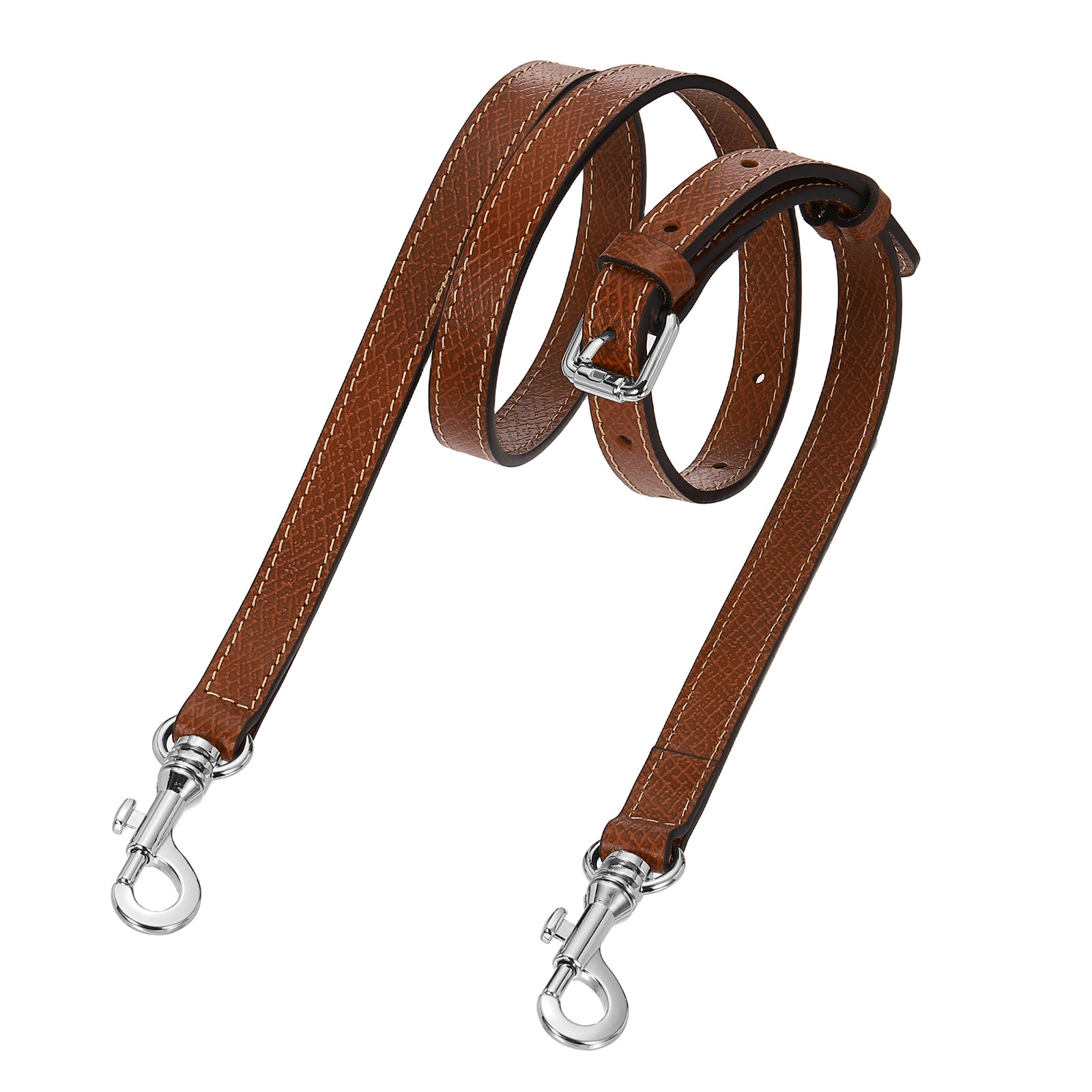 Bag strap 95-115cm, cross straps (brown, silver buckle)