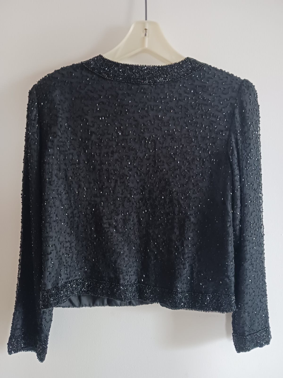Vintage Black Jacket Beaded Stenay Formal Silk Evening Elegant Classic Small NWT