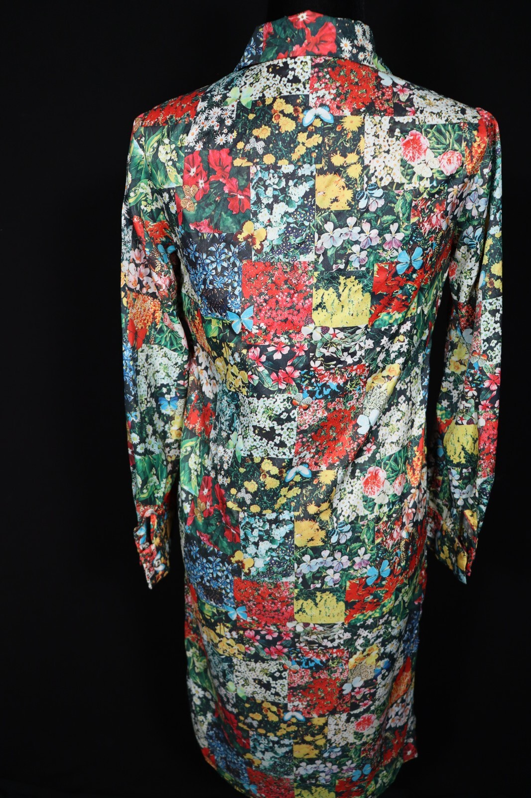 Vintage 1970’s Poly Floral Photo Print Pullover Dress Size 6