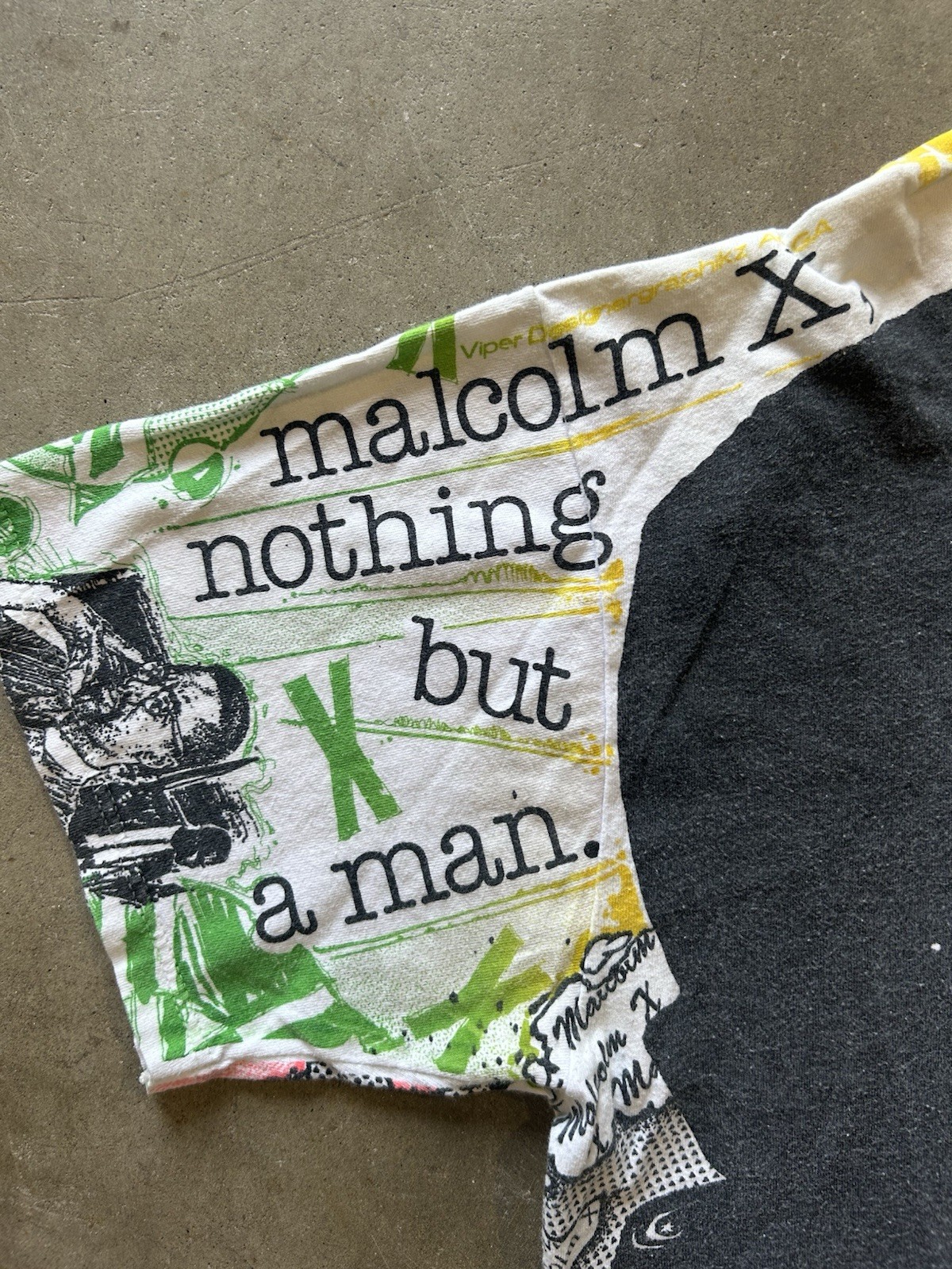 Vintage Malcolm X All Over Print T Shirt USA Rap Tee Hip Hop 90s XL