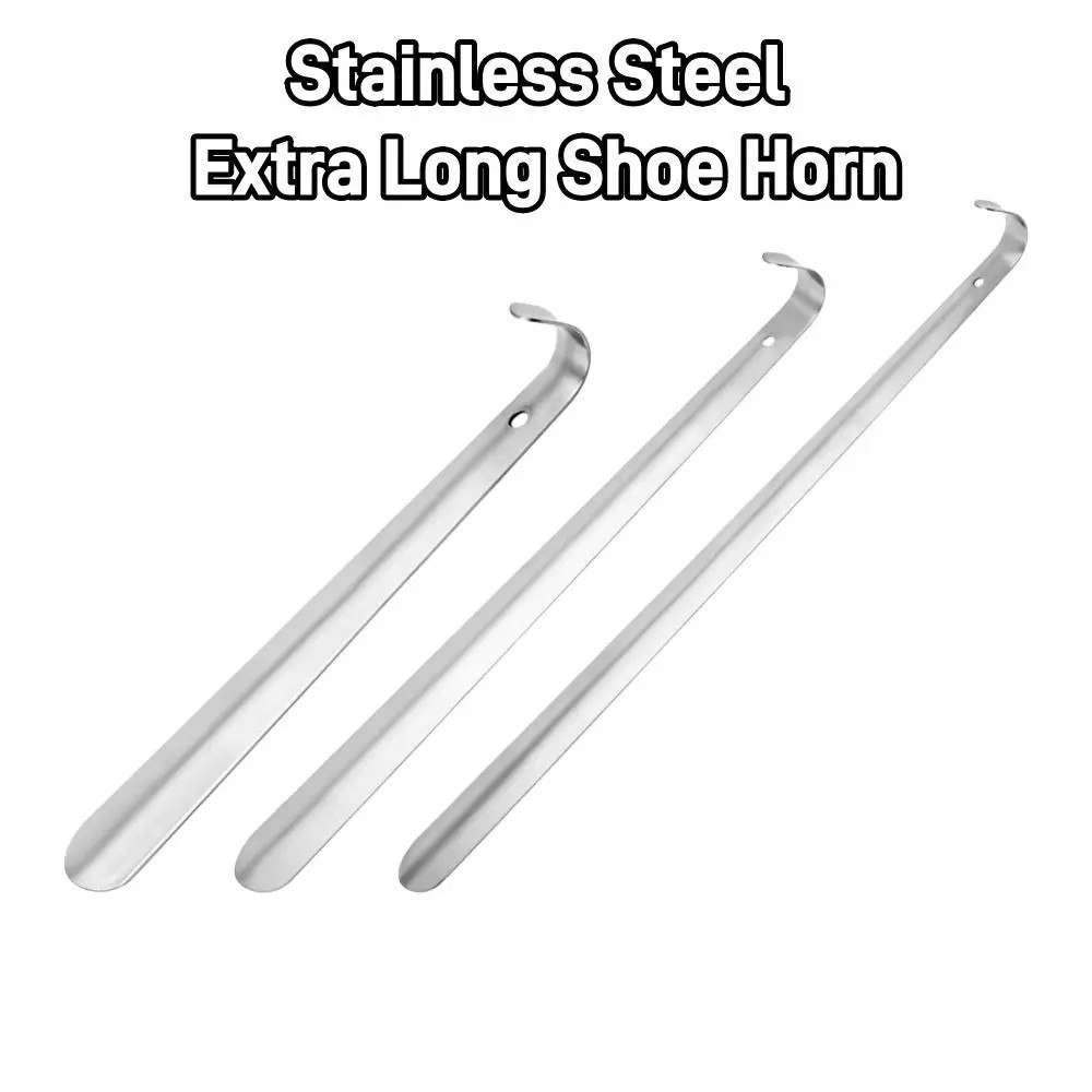 22in Extra Long Handle Shoe Horn Stainless Steel Metal Shoes Remover Shoehorn US