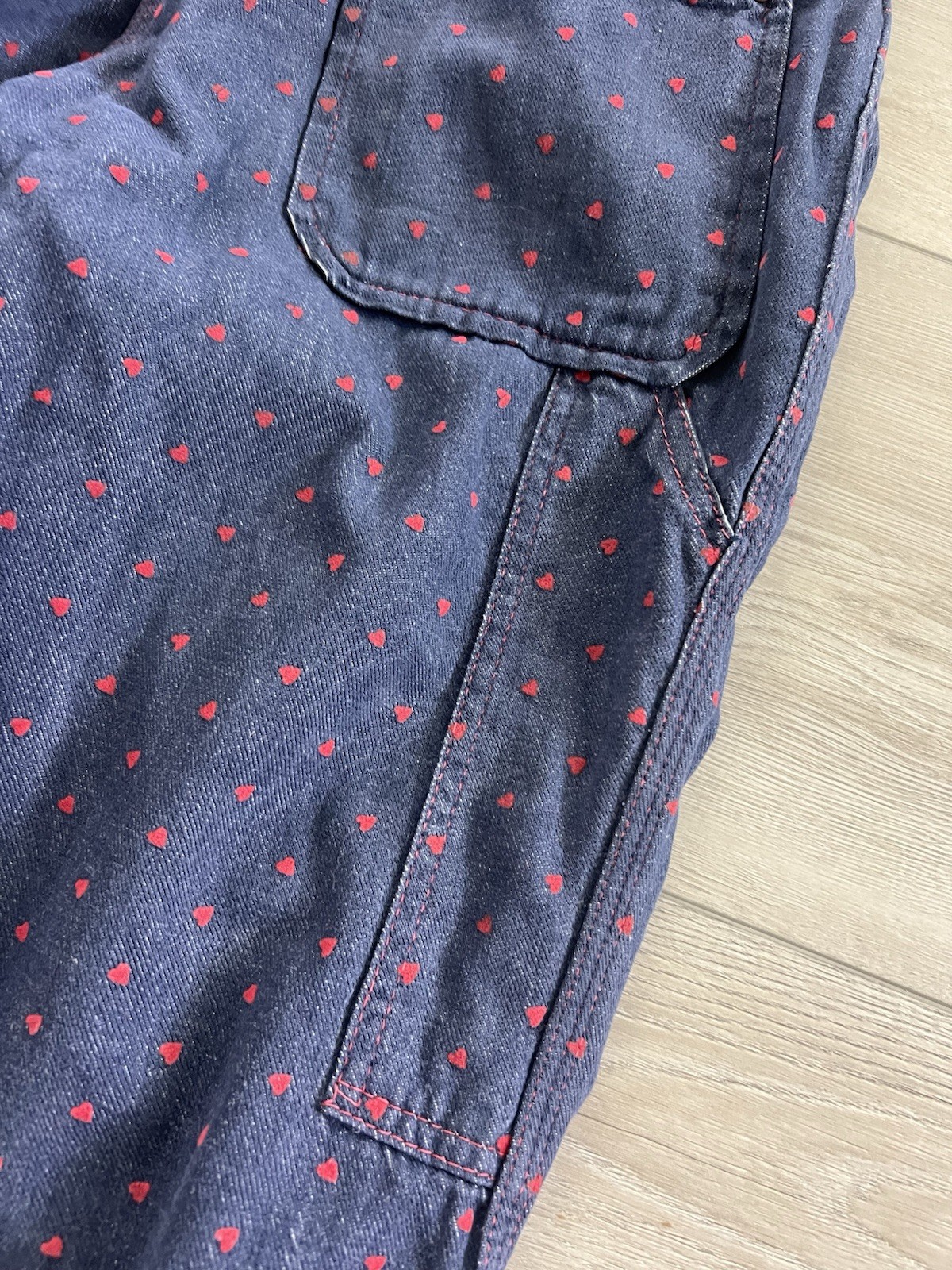 Vtg 60s Male Made USA Heart Flocked Denim Carpenter Flare Jeans Hippie Love 33”