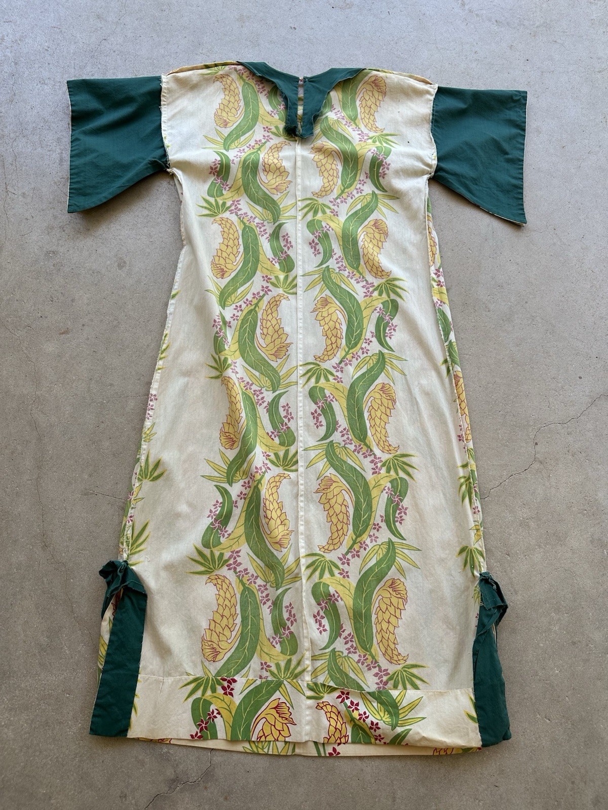 50s Nani of Hawaii Honolulu Pake Muu Dress Tropical Bamboo Tiki Resort Luau VTG