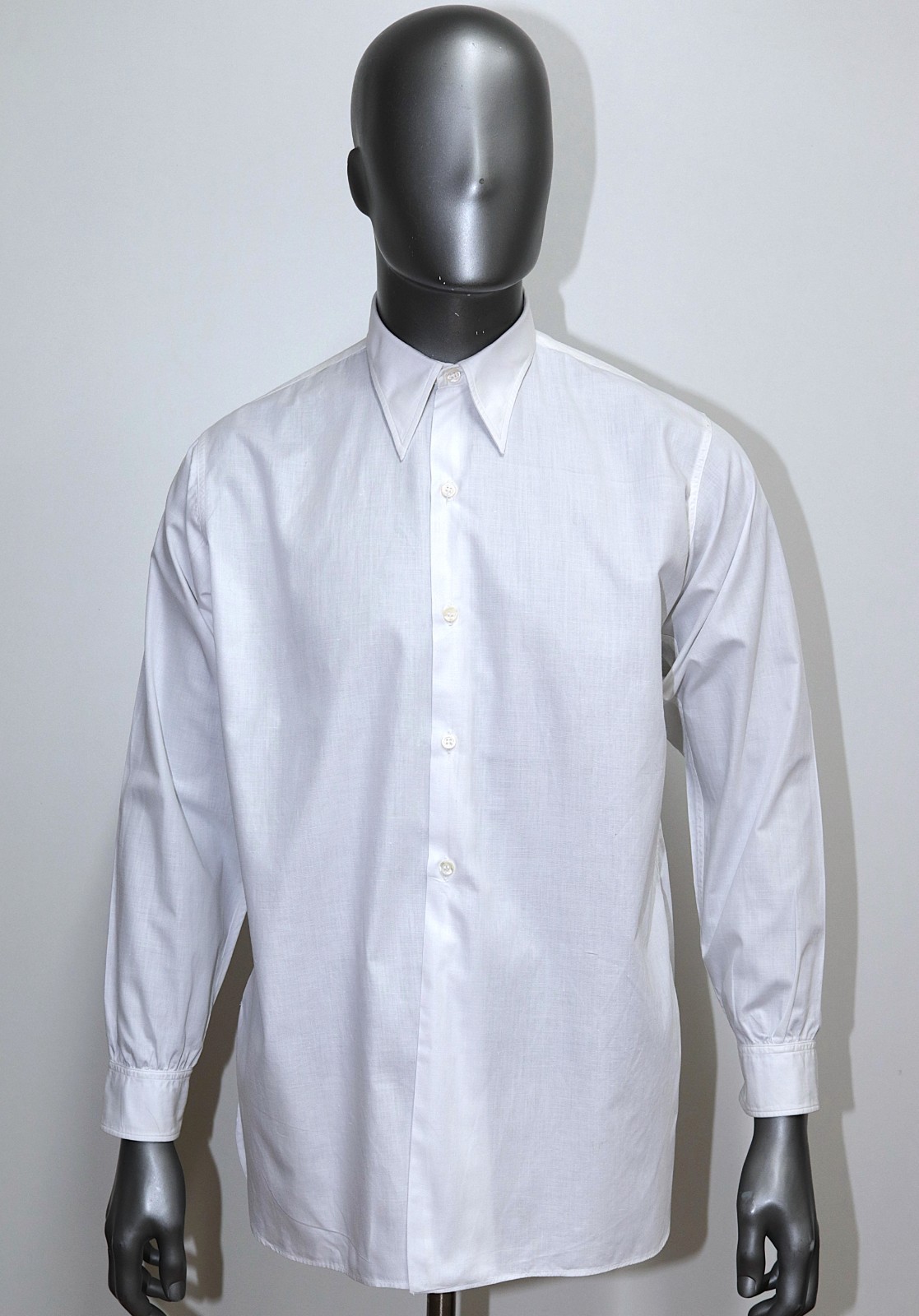 Vintage 1930/40s White Cotton Dress Shirt S.E.L Size M Made in France