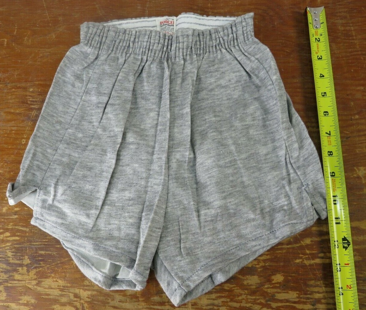 Vintage NOS 70’s Dodger gym running Shorts Youth Sizing Gray (1)