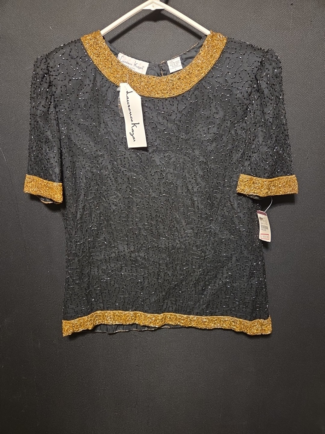 laurence kazar beaded top vintage Large New With Tags 2002