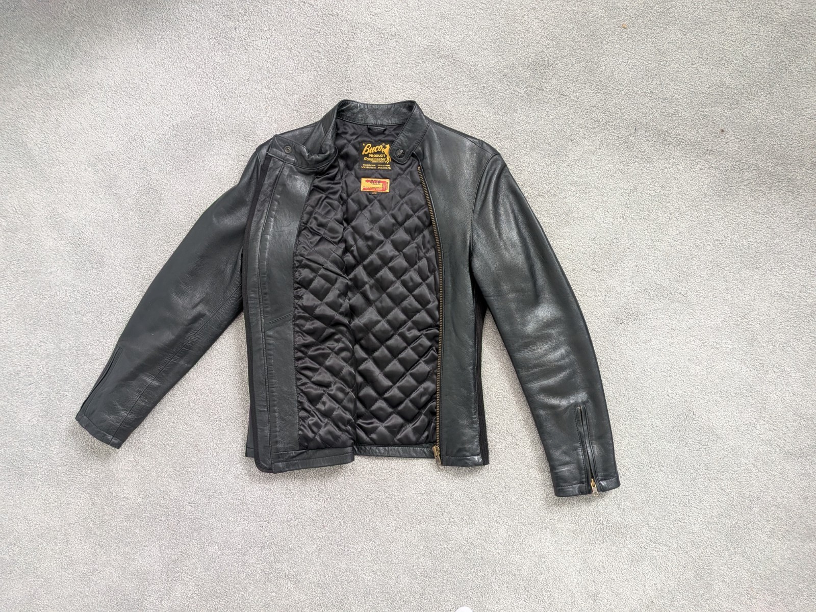 Mint Vintage BUCO Black Leather Motorcycle Jacket Unisex – Womens L (Mens S-M)