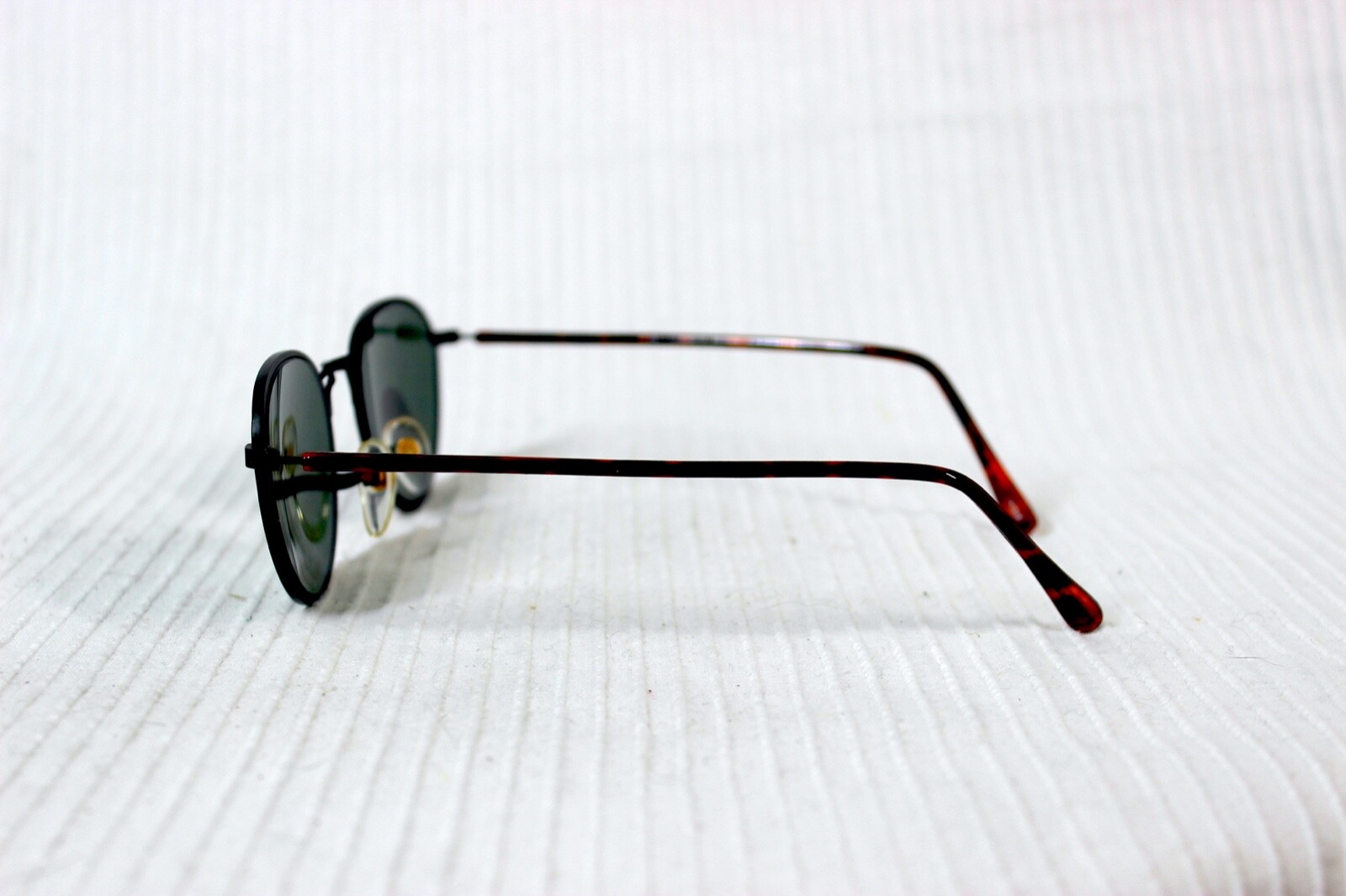 NOS Vtg 90s Sunglasses Round Black Matte Metal UV 400 NonRx Minimal y2k Unisex