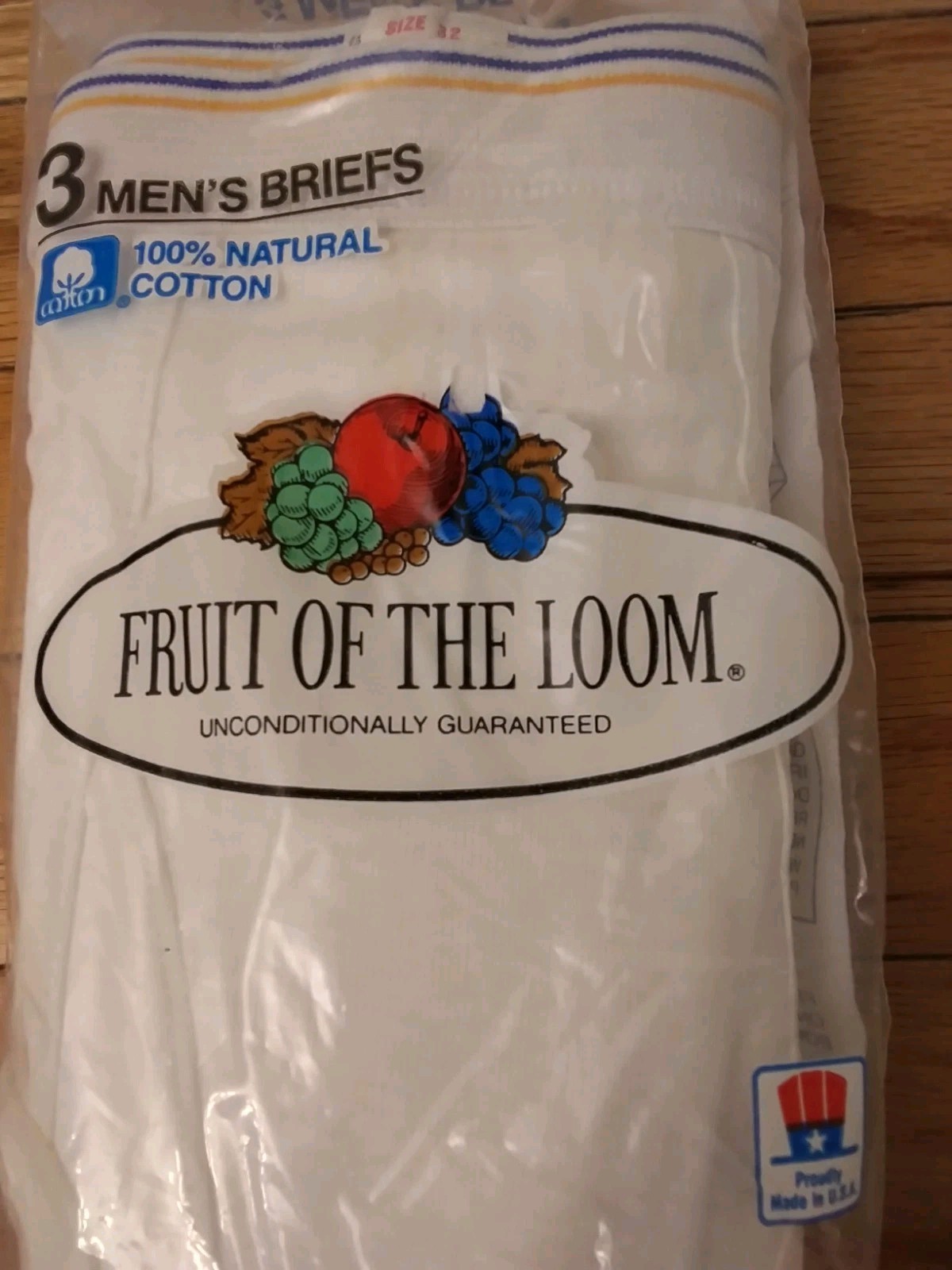 Fruit Of The Loom Vintage 1984 3-Pack Men’s White Cotton Briefs NOS Size 32