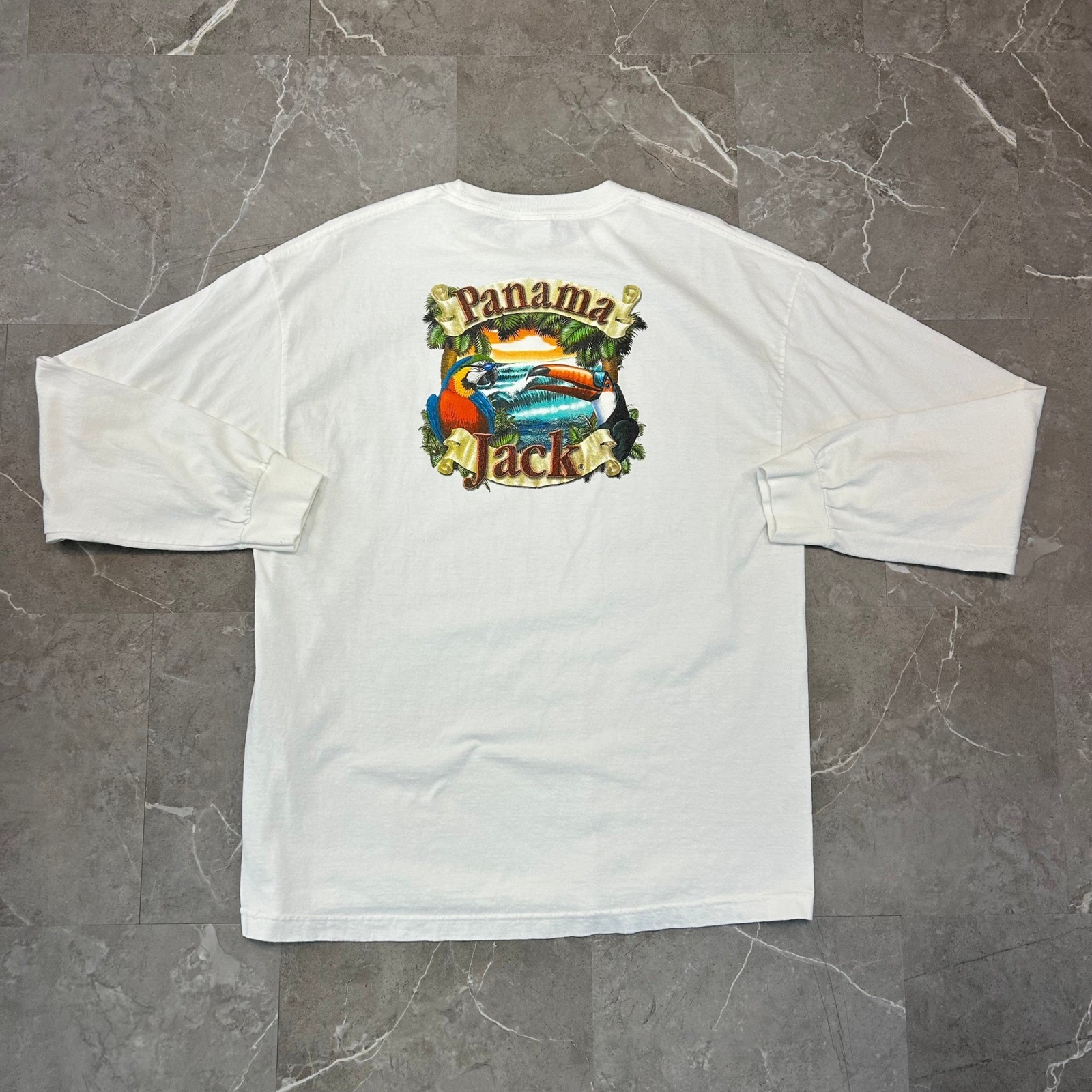 Vintage Panama Jack Graphic Tee Mens XL Long Sleeve Surf Surfing Shirt