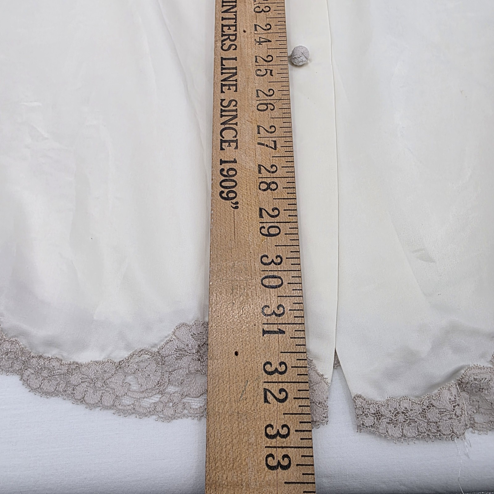 Vintage 1970s Eyeful by Flaums Peignoir Set Ivory Lace Silk Blend Union Made