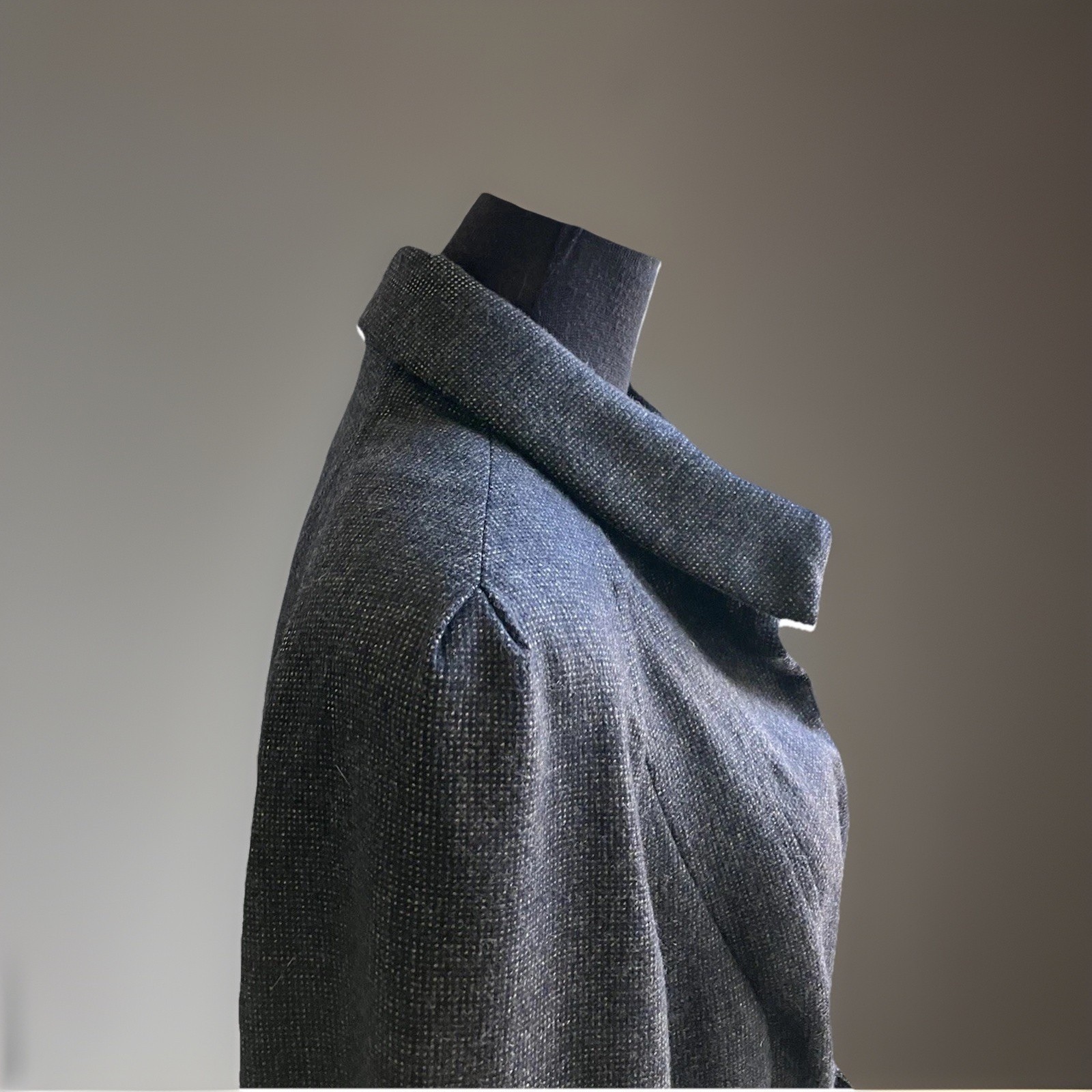 VINTAGE CHRISTIAN LACROIX WOOL /CASHMERE JACKET- SILK LINED, BELTED WAIST -46.