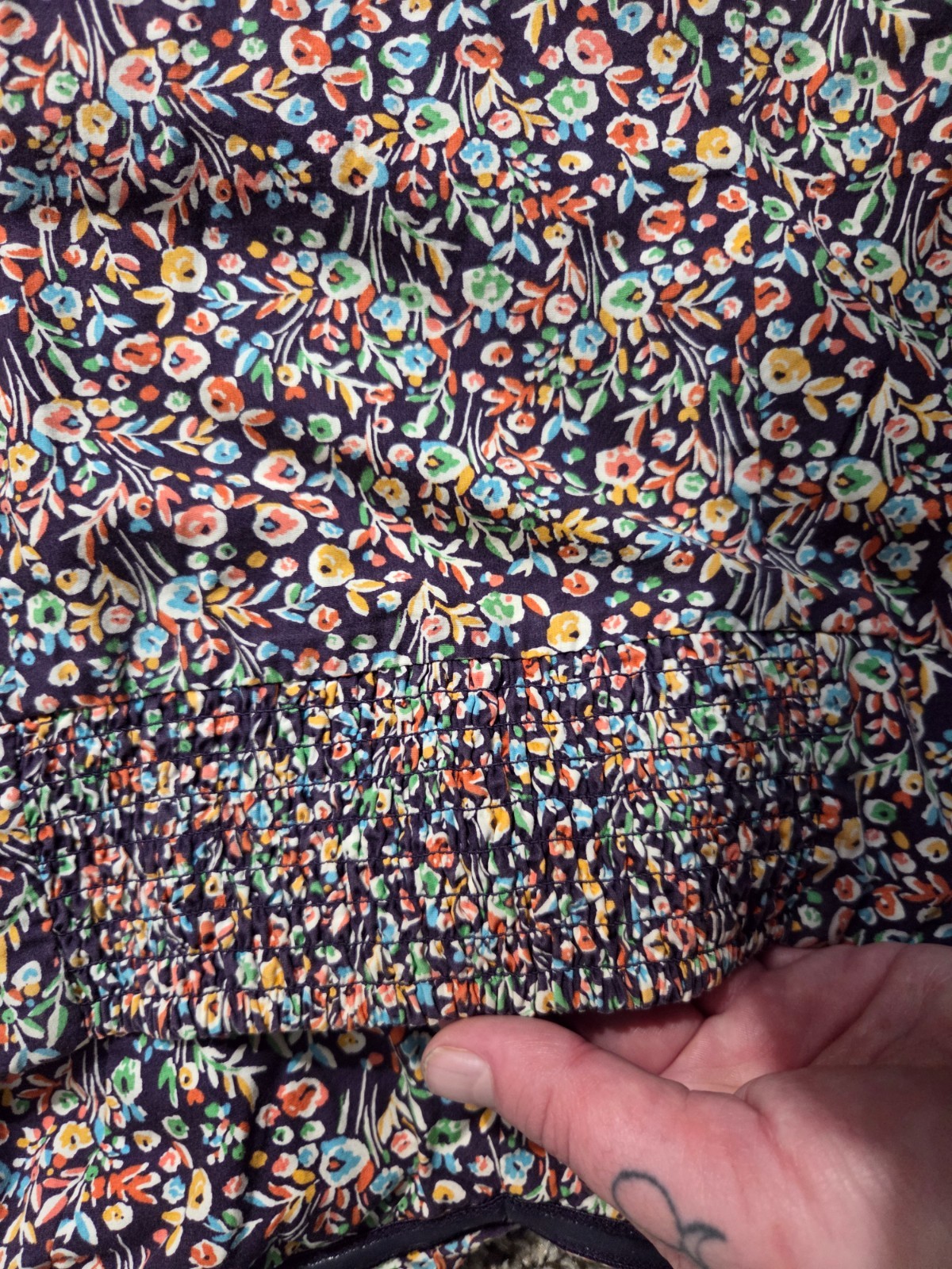 vintage express flowered dress size m sleeveless with ruffles