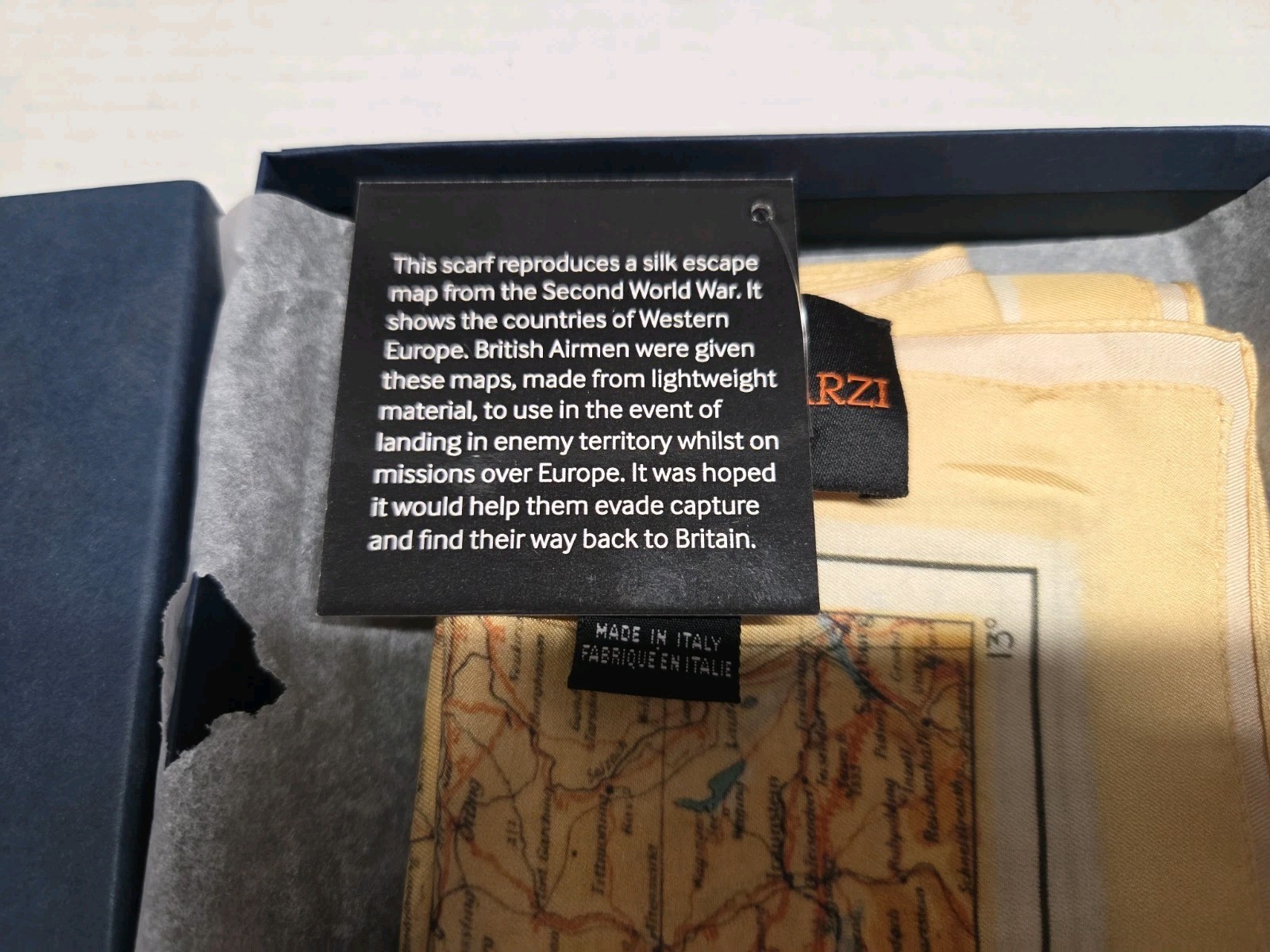 Lovarzi WW2 Escape Map Silk Scarf IWM