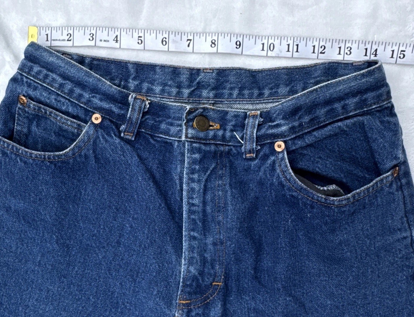 VTG Hovis Heartland Jeans Size 14 Petite 100% Cotton Blue Denim Made In USA