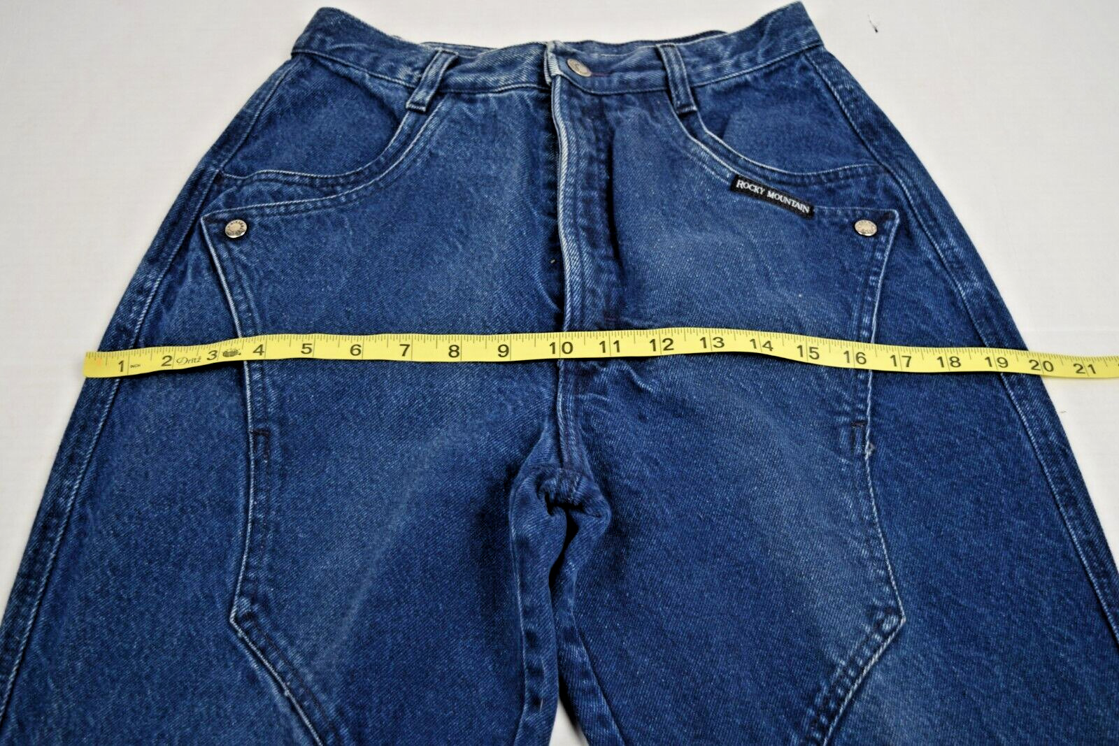 Vintage Rocky Mountain Riding Jeans Size 28 x 34 80s Blue High Waist Made USA