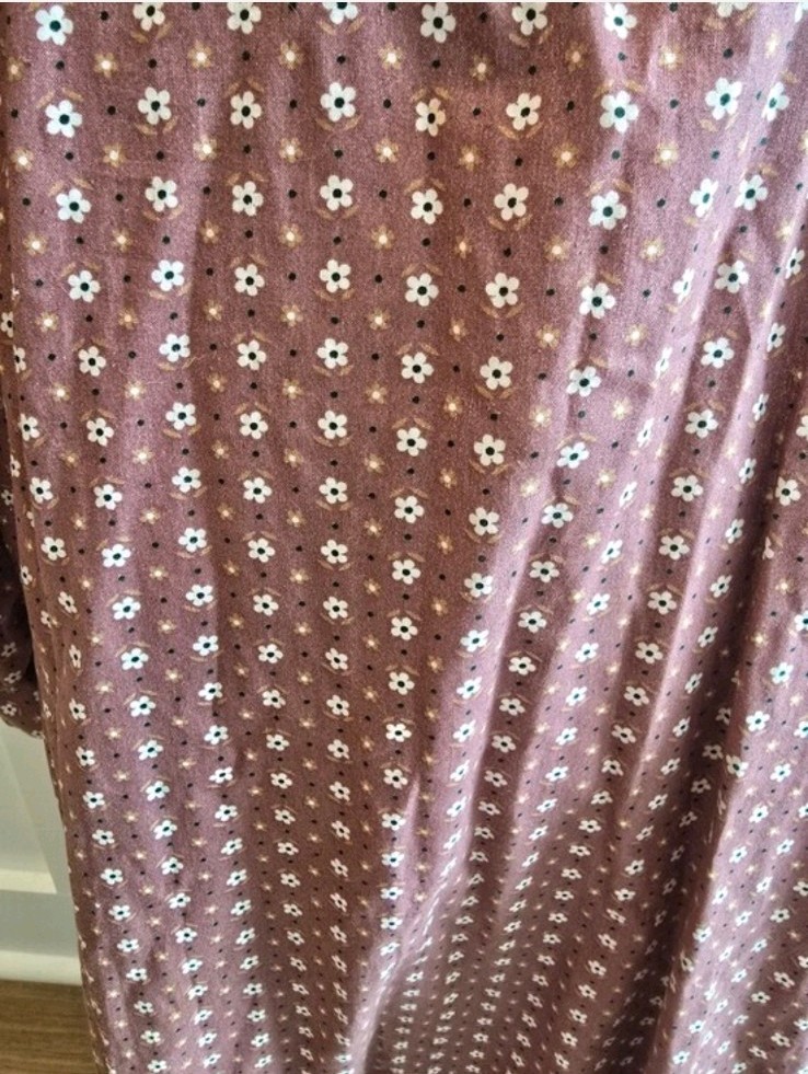 Gunne Sax Vintage Long Sleeve Floral Prairie Dress in Dusty Rose, Size 9