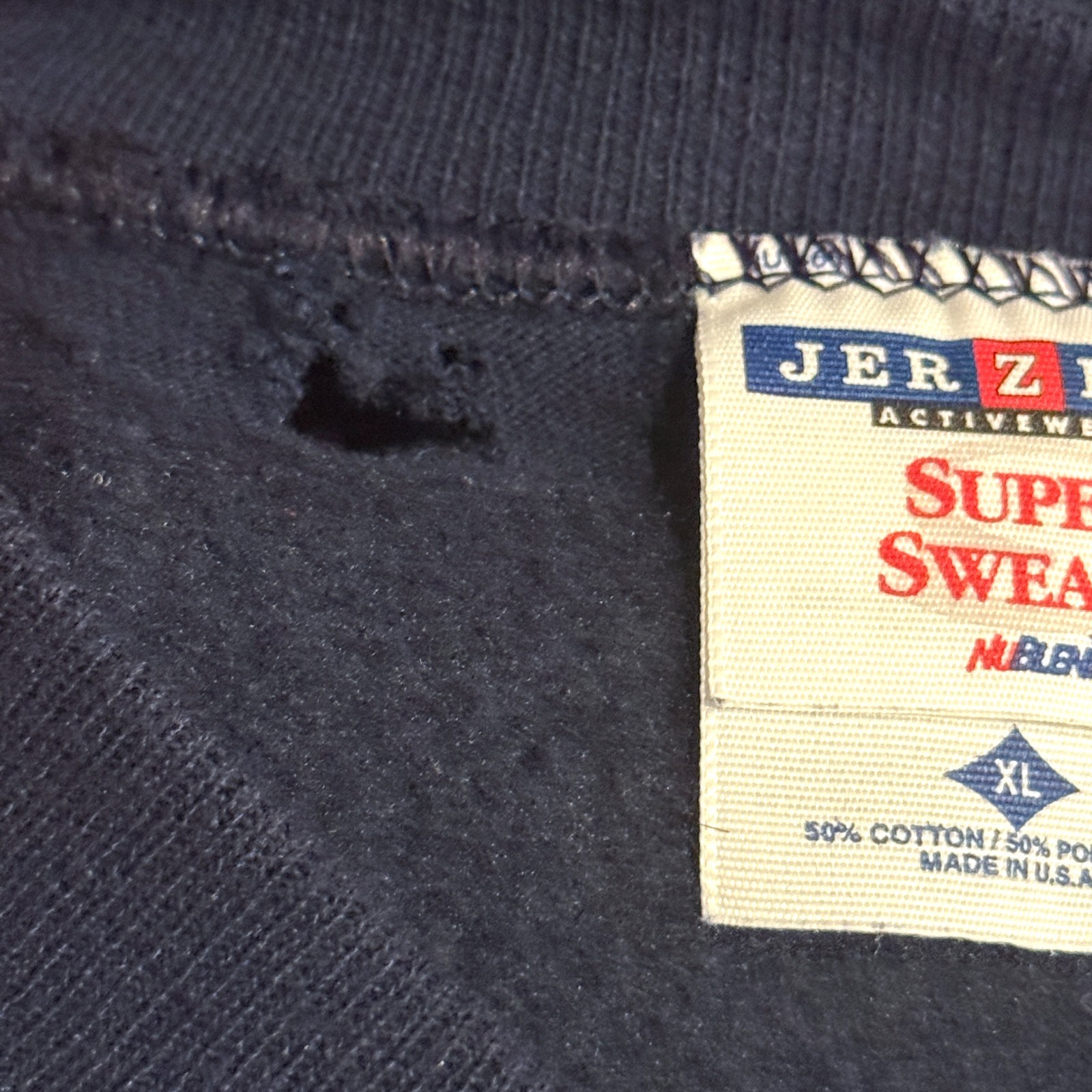 Vintage Morton Salt When It Rains It Pours Crewneck Sweatshirt Blue XL Jerzees