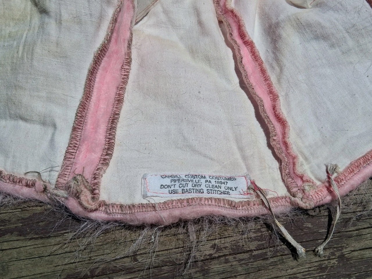 Vintage 1960s 1970s Pink Bunny Costume Hat Halloween Piglet