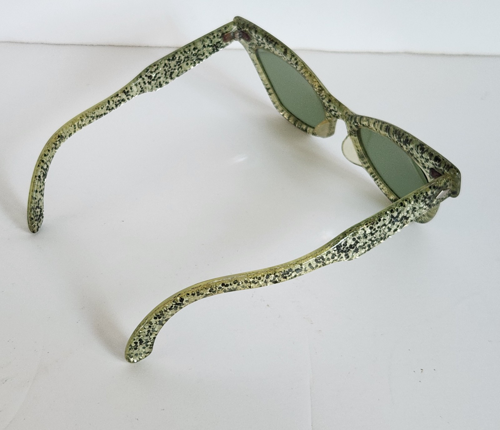 Vintage Mid Century Sunglasses 1950s – 1960s Gold Black Glitter
