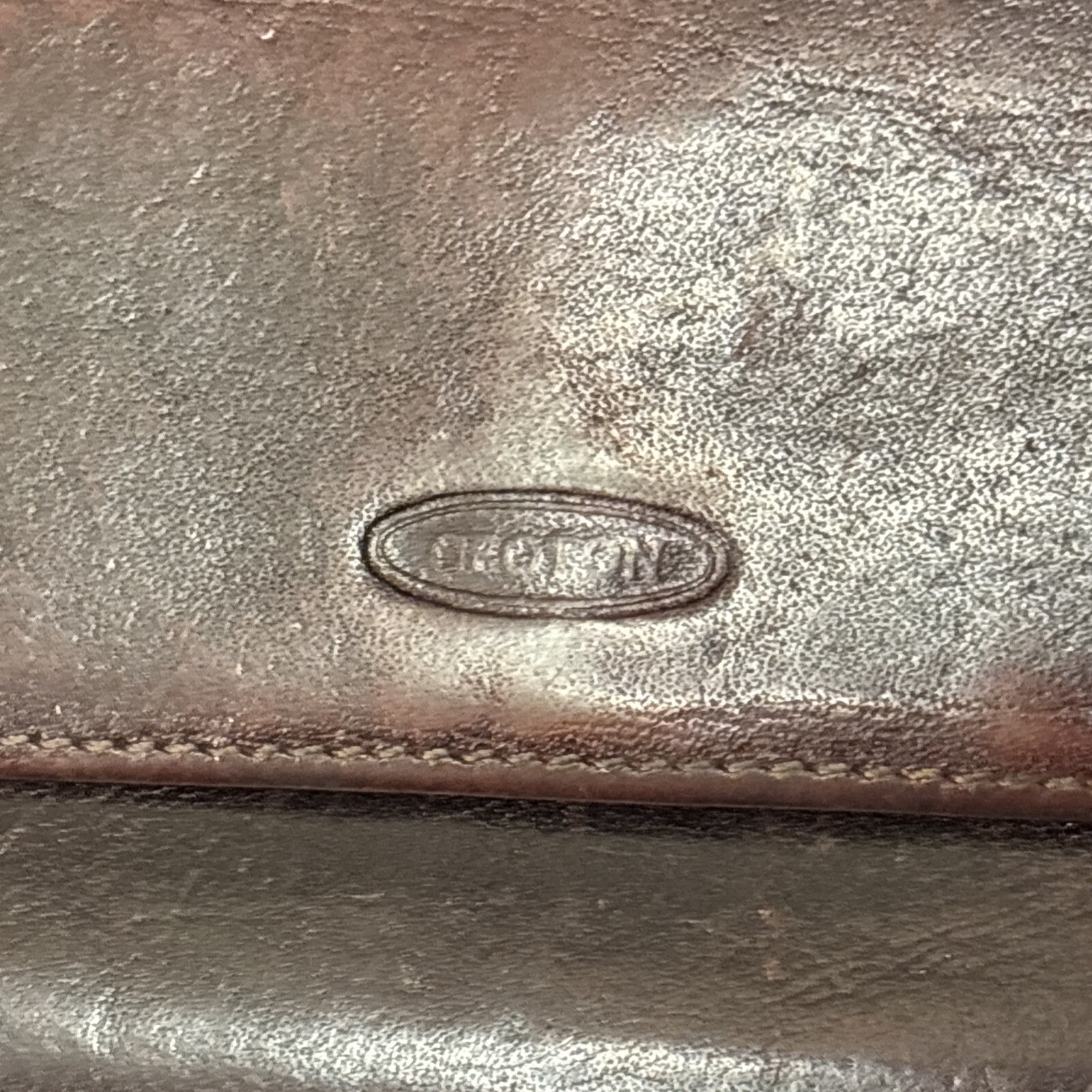 OROTON Brown Leather Wallet/organiser Size-7.5x4x0.5 in