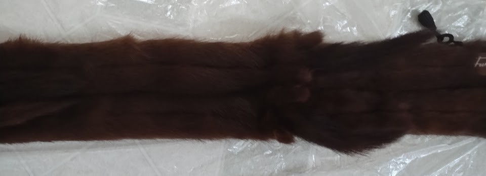 Vintage Fur Nakamura 6 Pelt Brown Mink Fur Stole Wrap Ginza Toyko, Never Worn