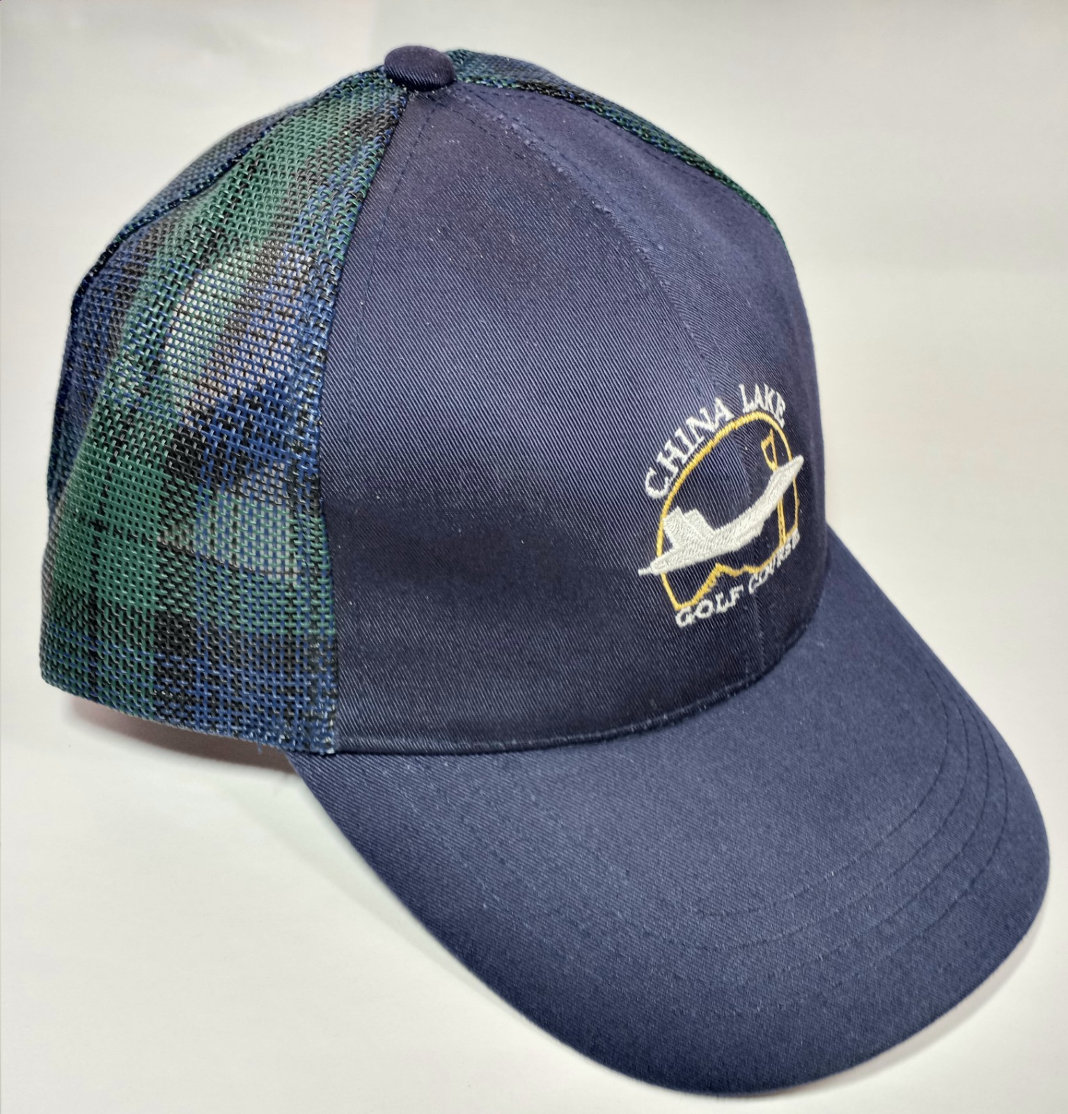 China Lake Golf Course Hat Mesh Tartan Adjustable Strap Back New With Tags
