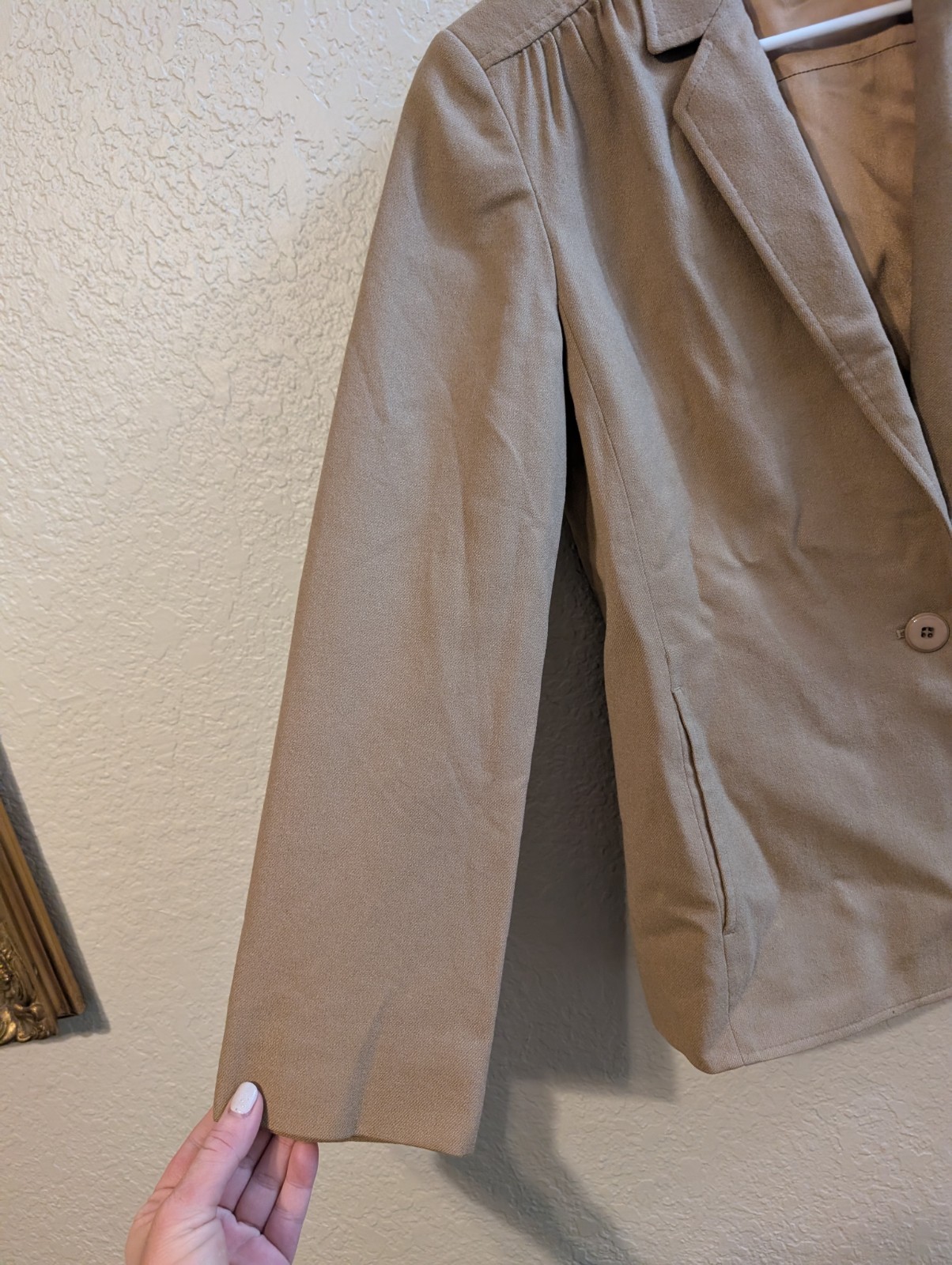 70s Miss Pendleton Vintage High Quality 100% Wool Blazer Tan, Size 4 Small 80s