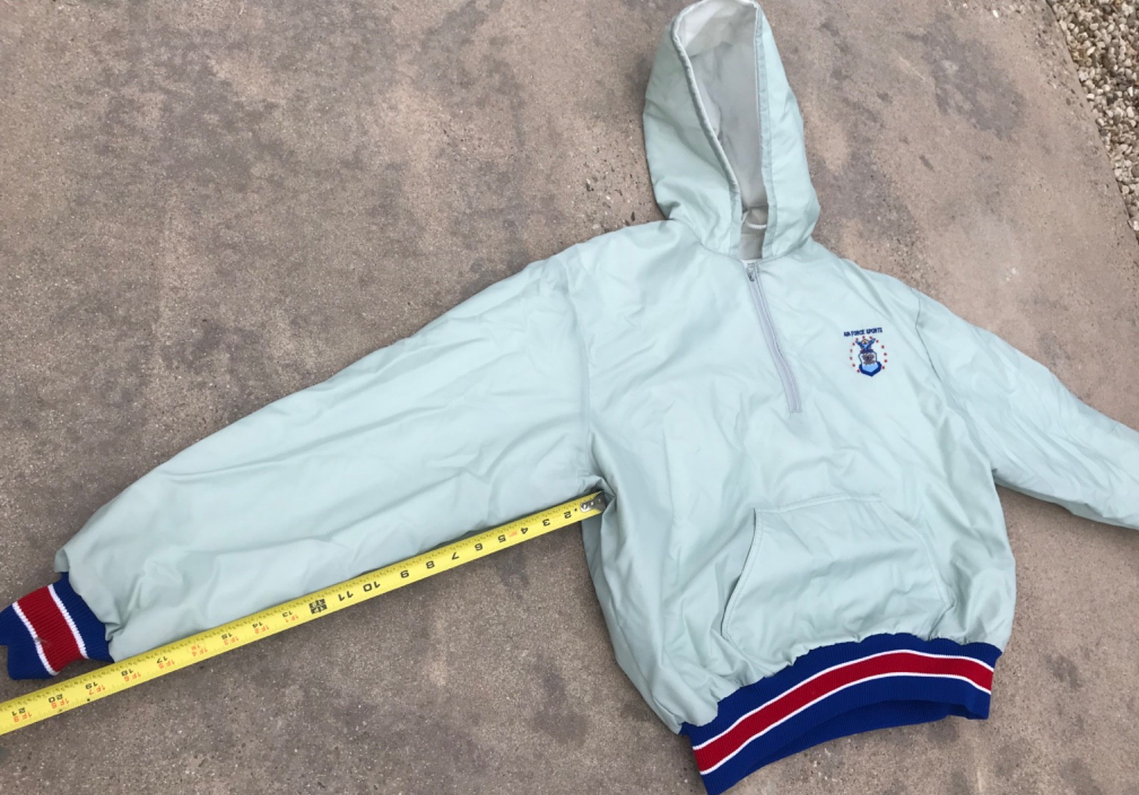 Vintage DeLONG SPORTSWEAR track suit AIR FORCE Sports Racing Strip Warm-up Suit
