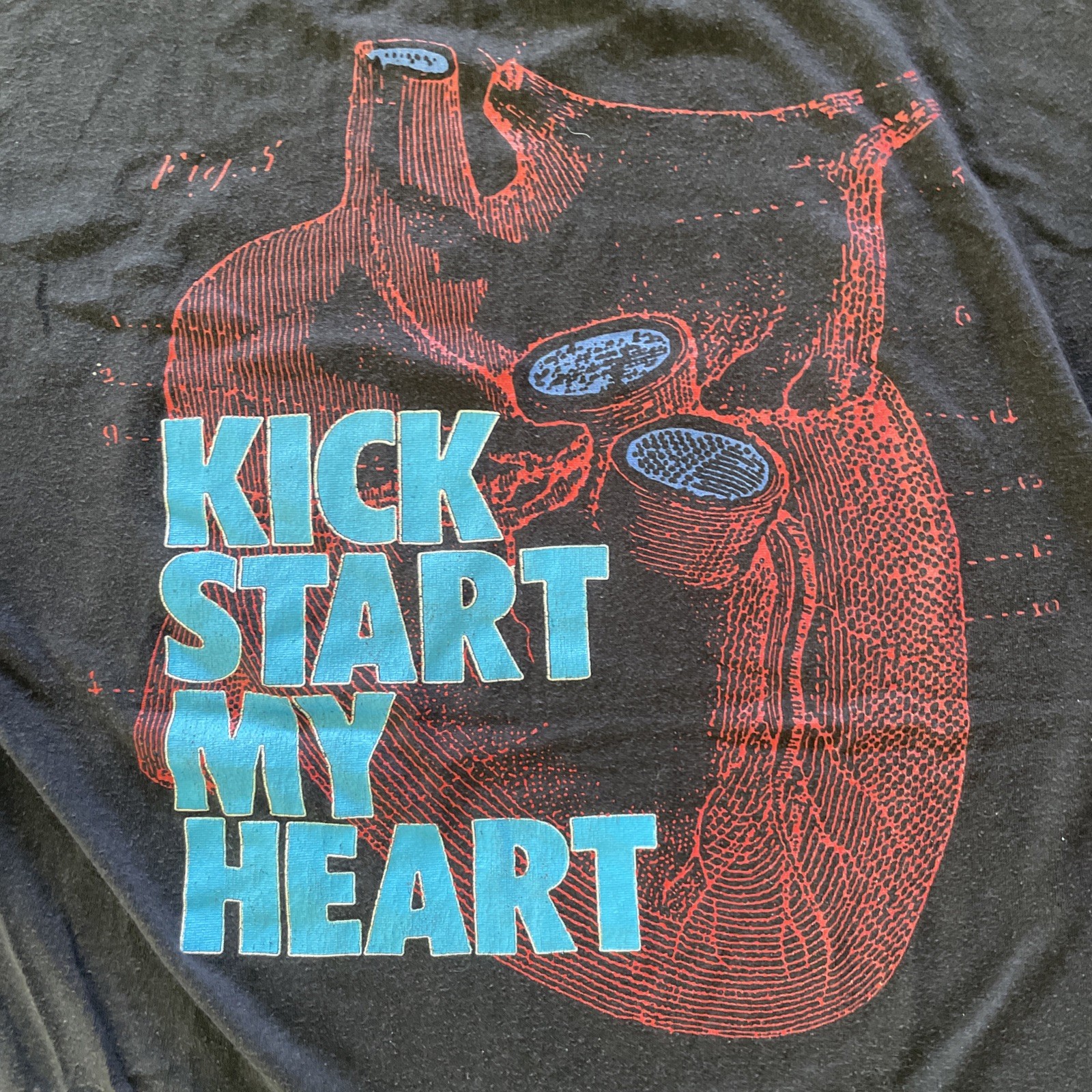 Vintage 80s Motley Crue Kick Start My Heart 1989 T-shirt Medium Rock Metal Tour