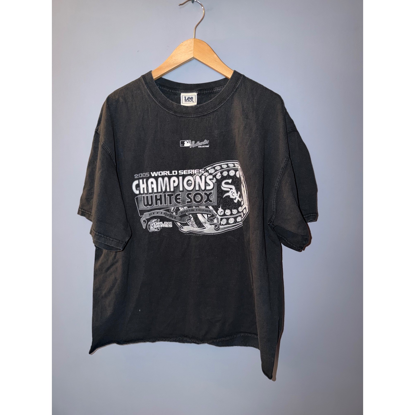 Vintage Lee Sport Chicago White Sox 2005 World Series Champions T-Shirt Black L