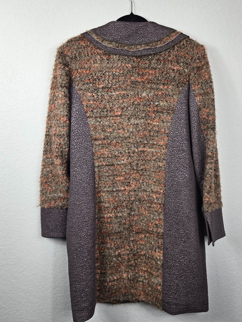 Vintage City Girl Nancy Bolen Bouclé Coat Jacket Brown Orange Textured M/L USA